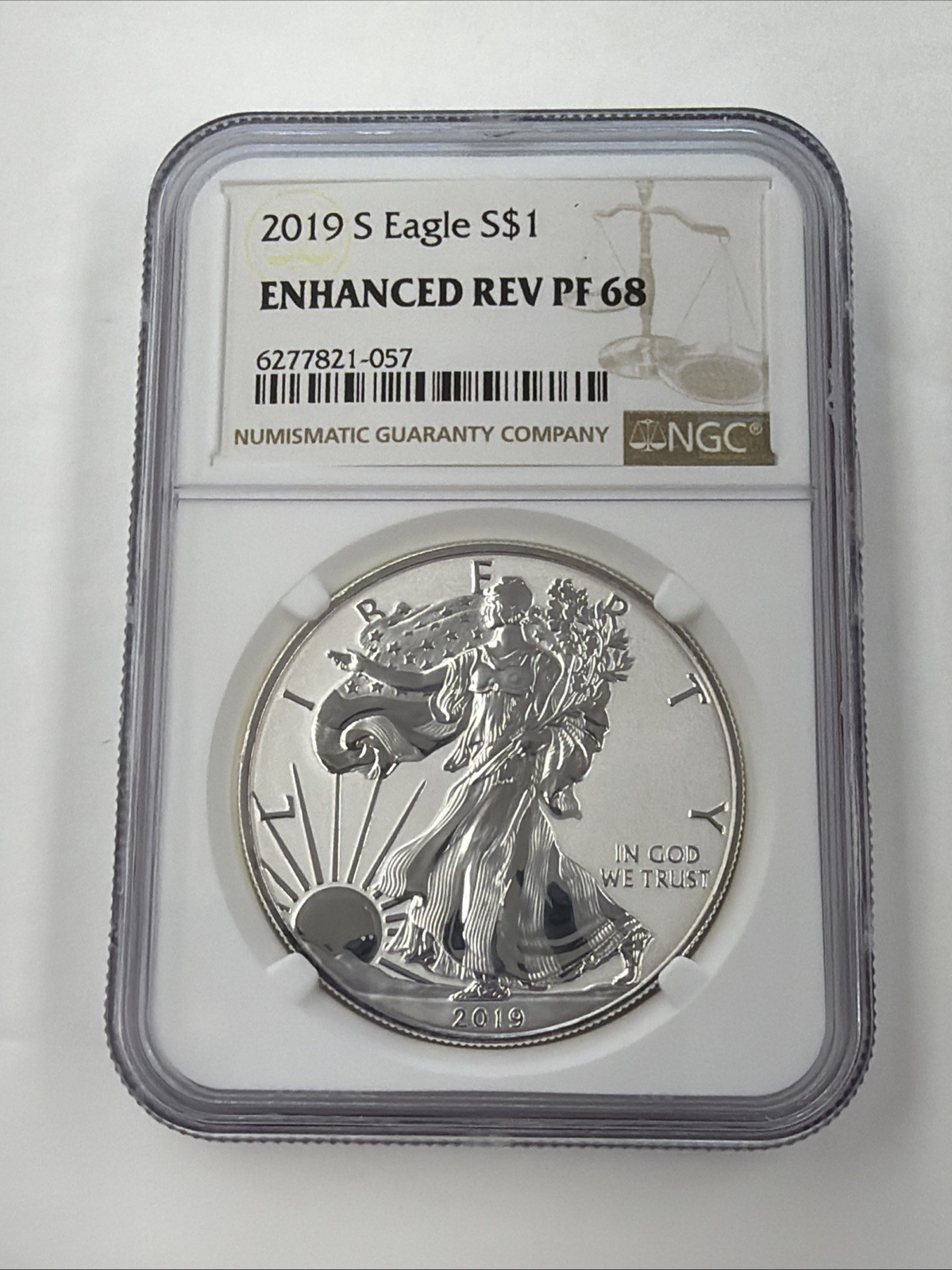 2019-S $1 Silver Eagle NGC Enhanced Reverse PF68