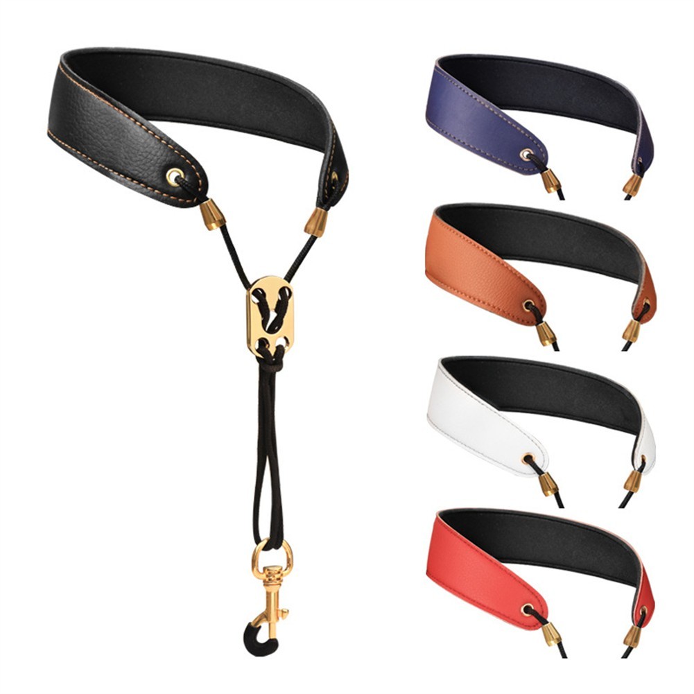 Leather Saxophone Neck Strap For Soprano Tenor Alto Baritone Sax for multi Color