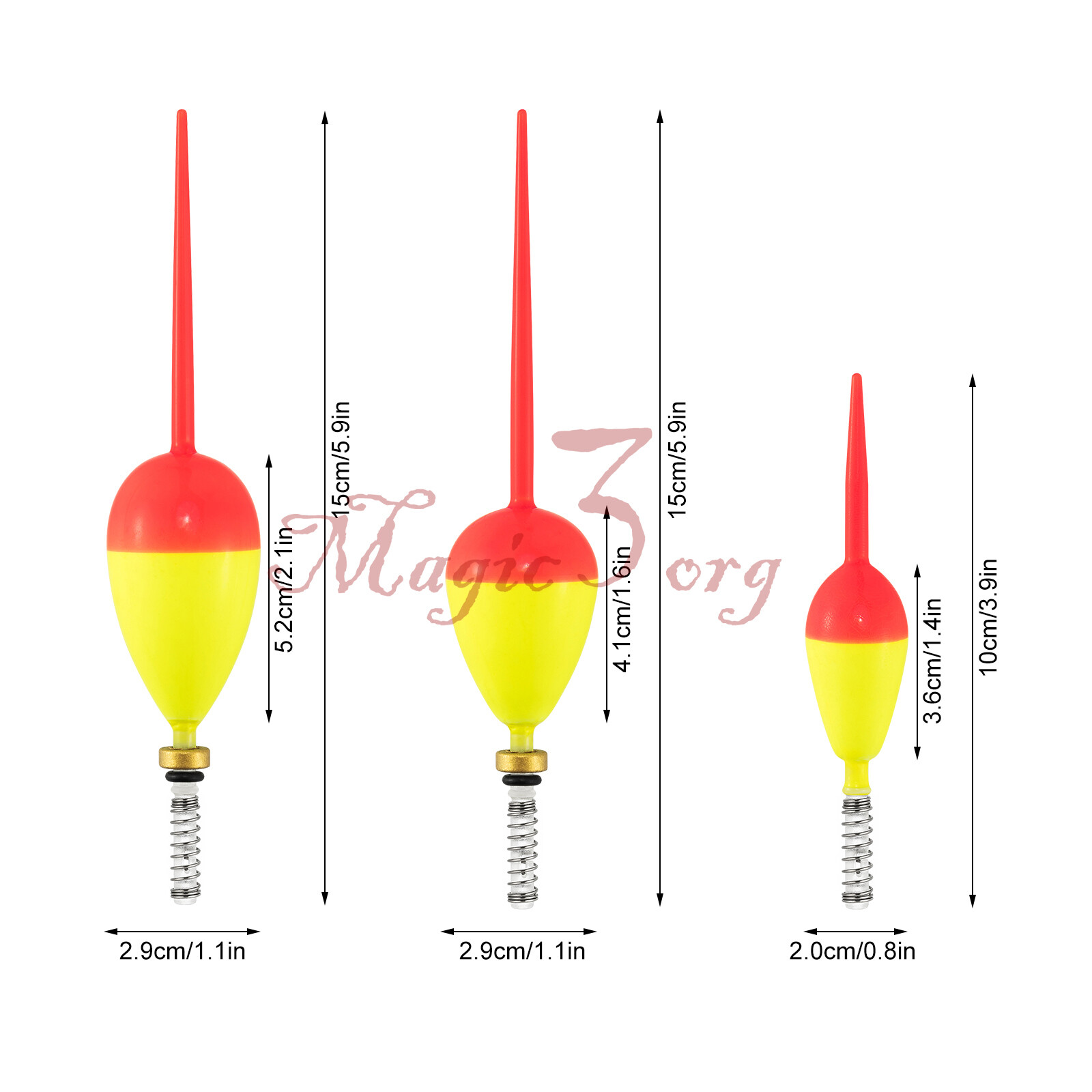 6pcs Fishing Spring Slip Bobbers Balsa Wood Stick Floats Walleyes Crappie Tackle