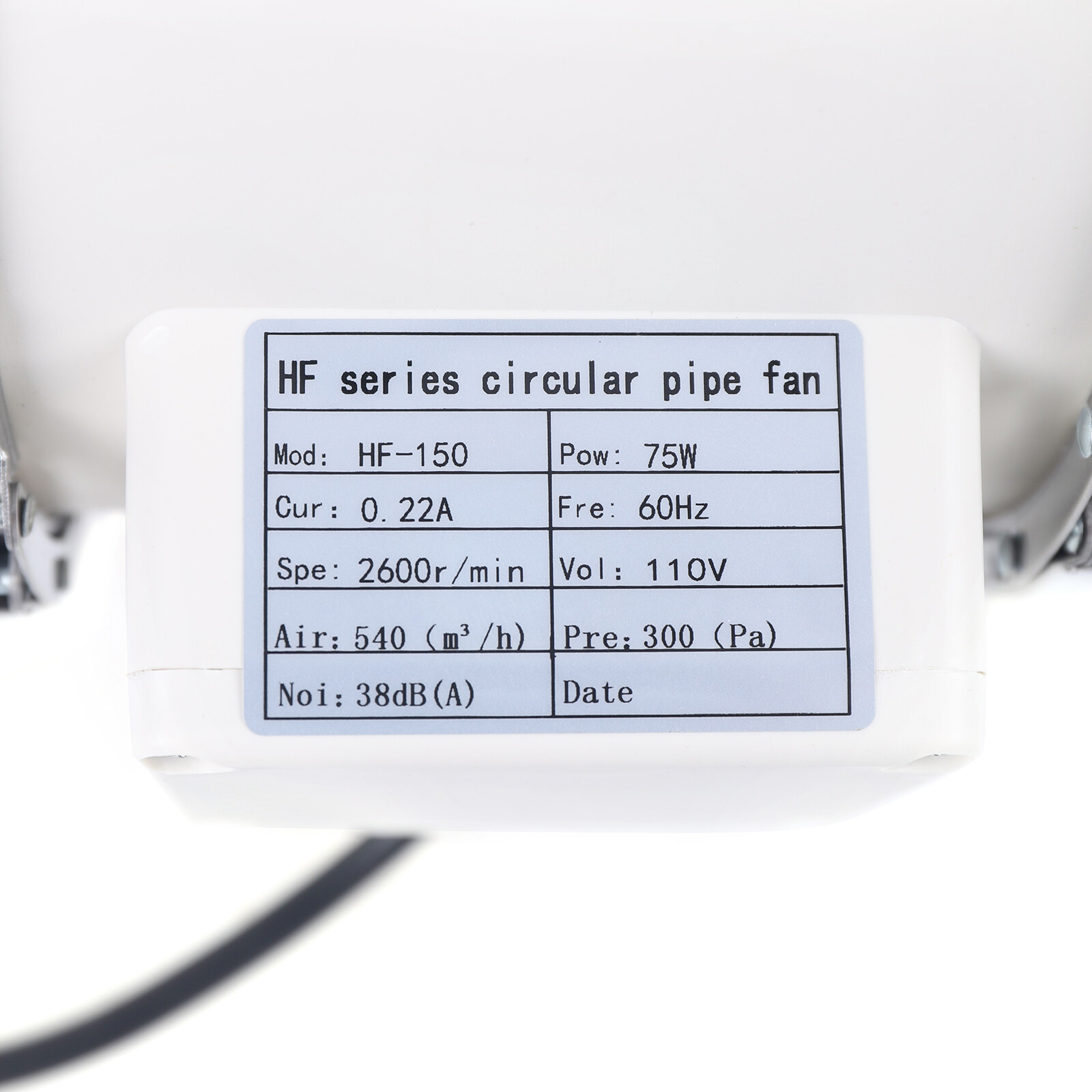 6 Inch Duct Fan High Efficiency Inline Fan Mixed Flow Ventilation System Exhaust