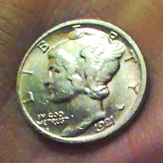 1921 D Mercury Dime.  Very Nice Shape.  Rare Find In This Condition.