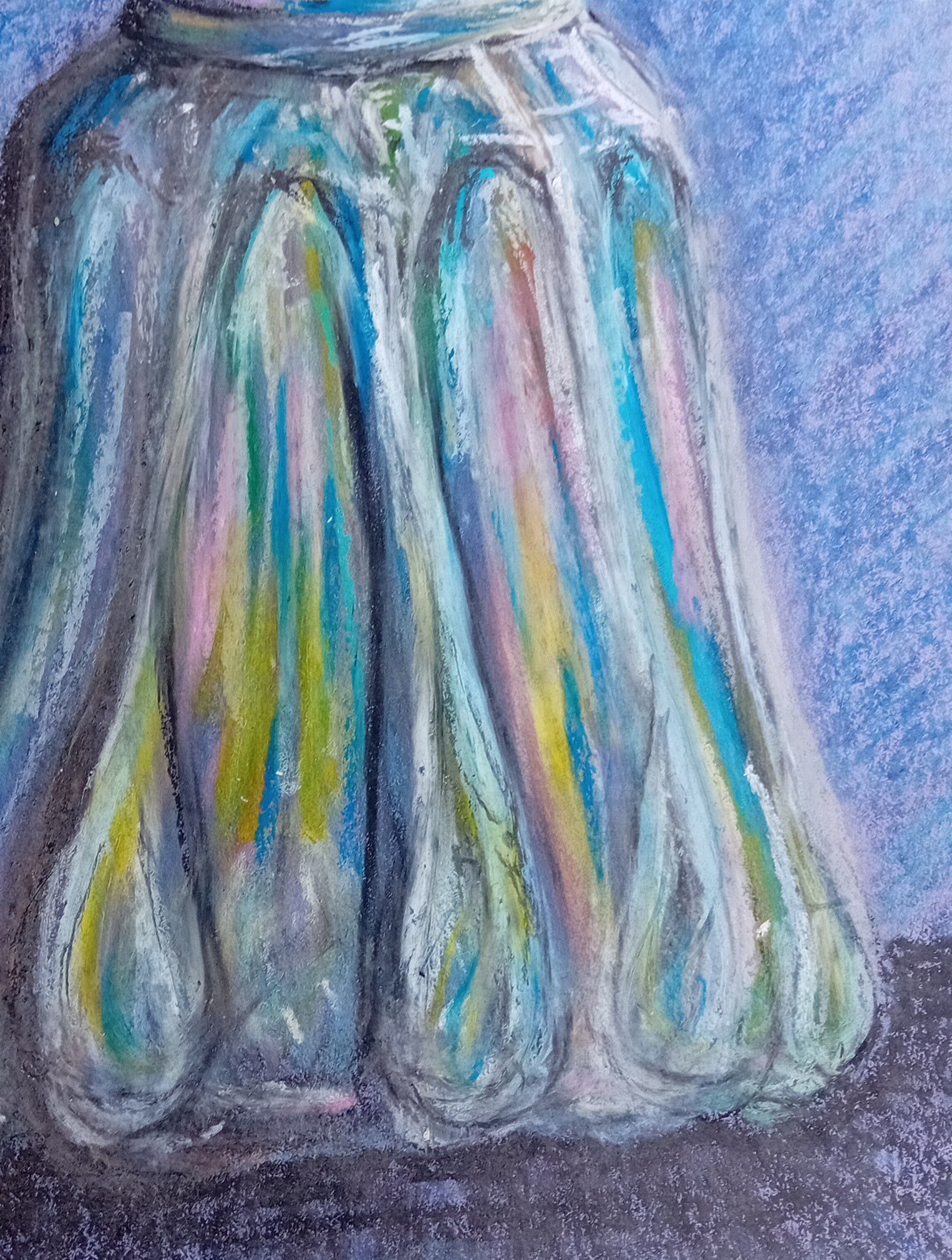 Chalk Pastel Study Of A Bottle