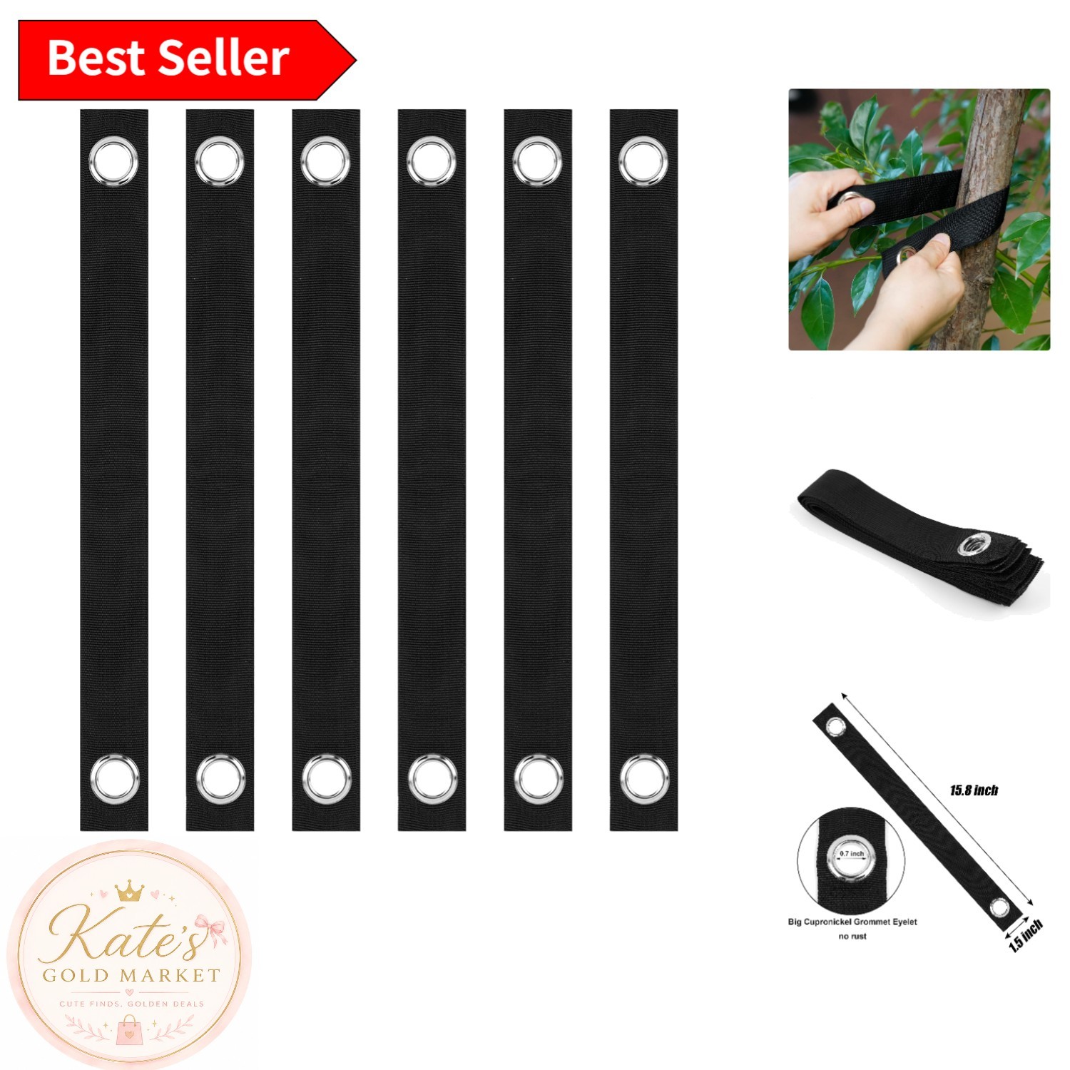 16-Inch Nylon Tree Straps - Weather-Resistant Stake Support for Young Saplings