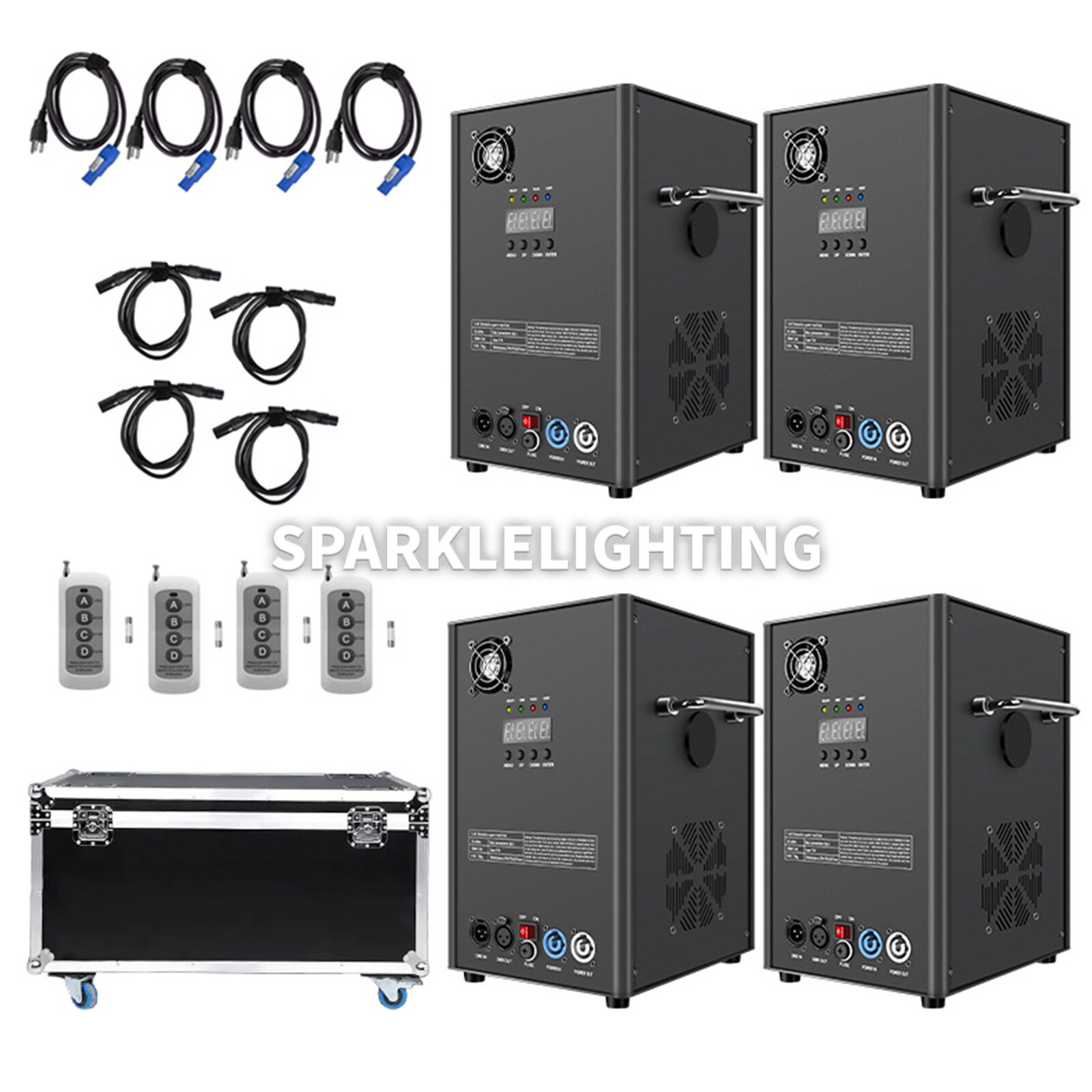 PAIDUN 4Pack 750W Cold Spark Firework Machine Fountain Sparkler Effect with Case