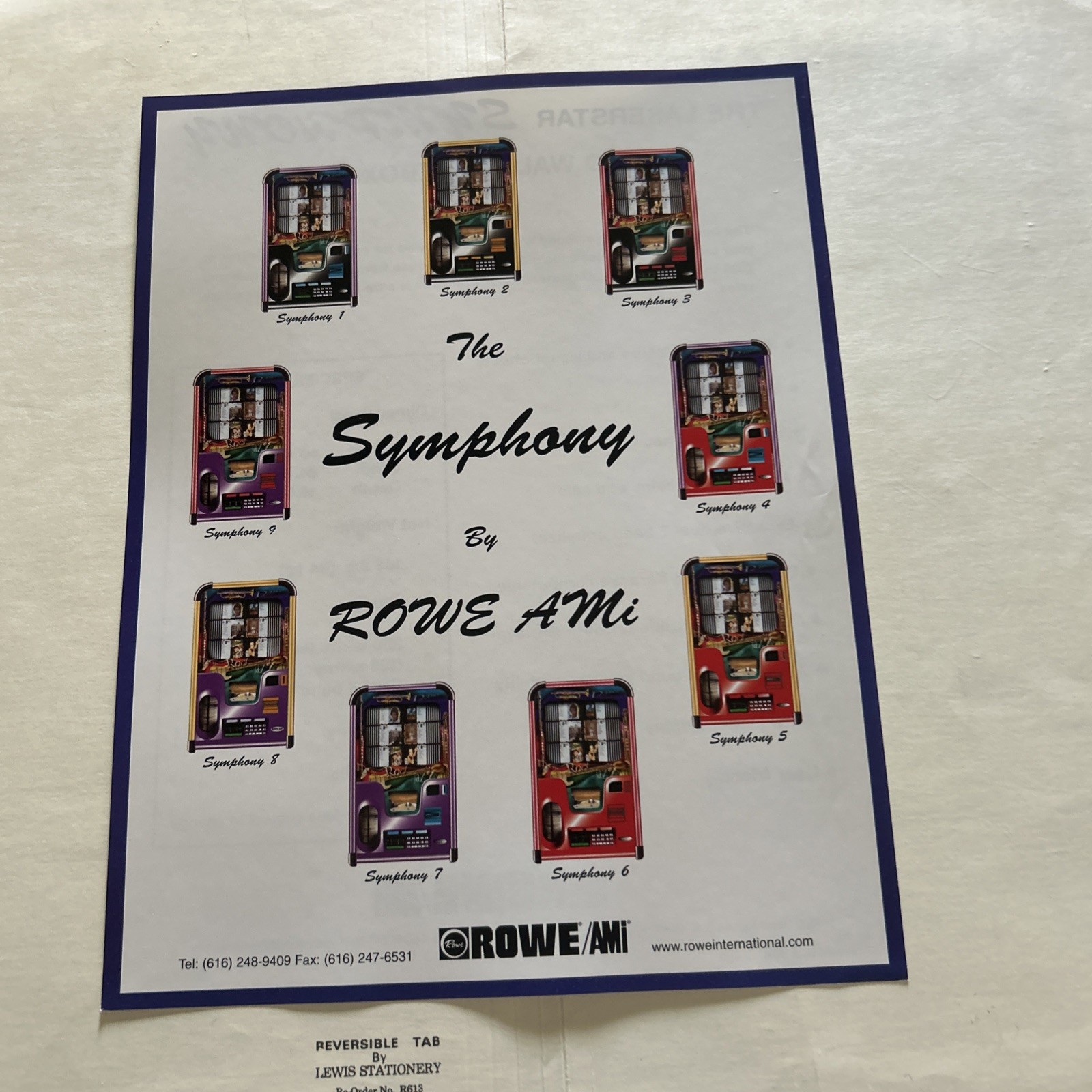 Original Factory Jukebox Ami-Rowe Cd Symphony Black Red Purple FLYER 1-2-3-4-5-6
