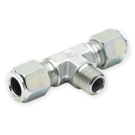 Parker 10 Sbu-S Tee, Steel, Comp5/8", 5/8", Mnpt1/2", Nptf