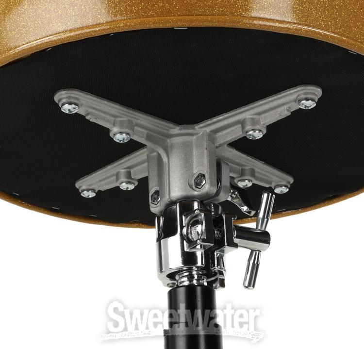 Pork Pie Percussion Round Drum Throne - Gold with Leopard Print