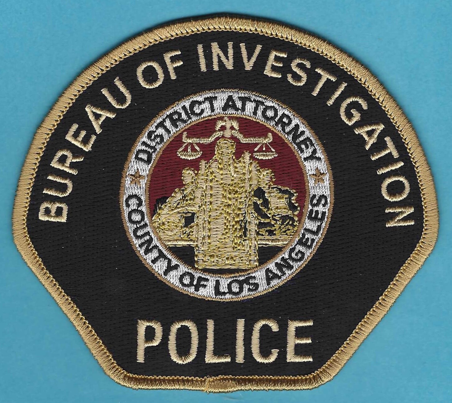 LOS ANGELES COUNTY CALIFORNIA BUREAU OF INVESTIGATION POLICE SHOULDER PATCH