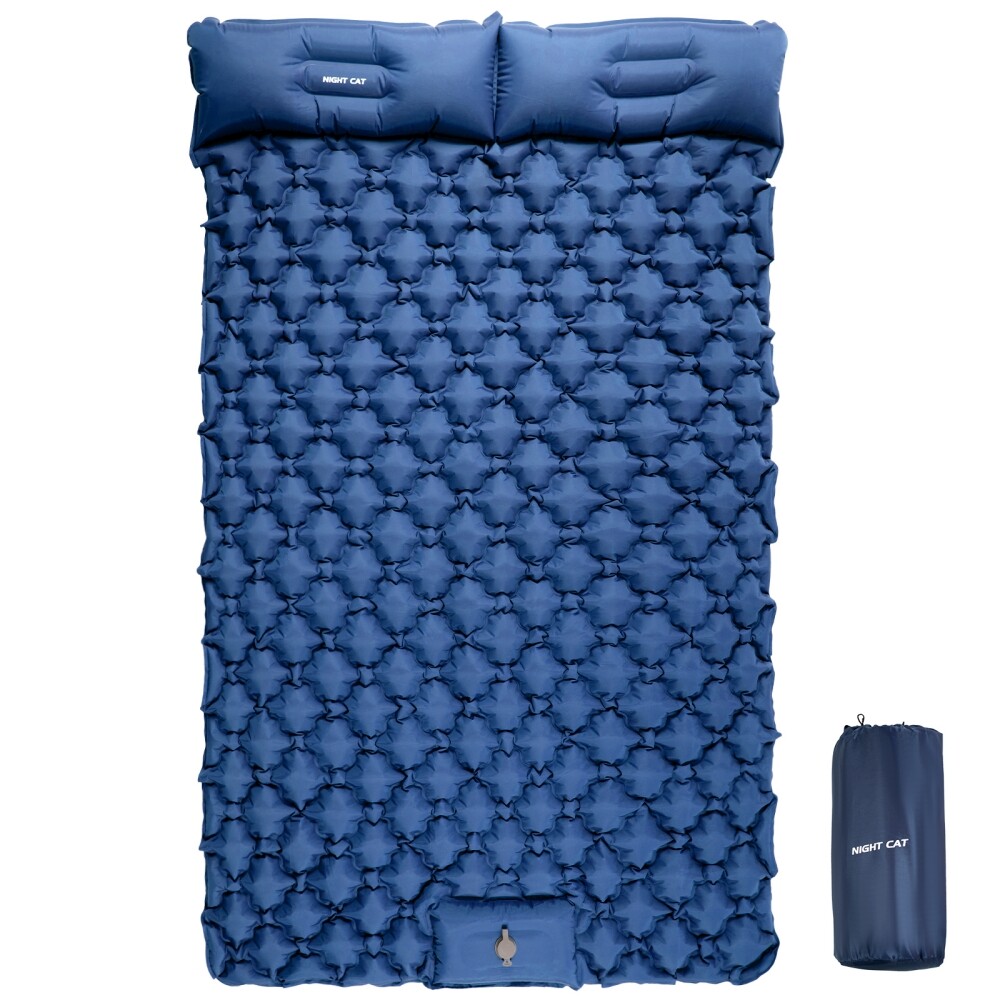 Inflatable Double Sleeping Pad with Double Pillow for Camping Backpacking Hiking