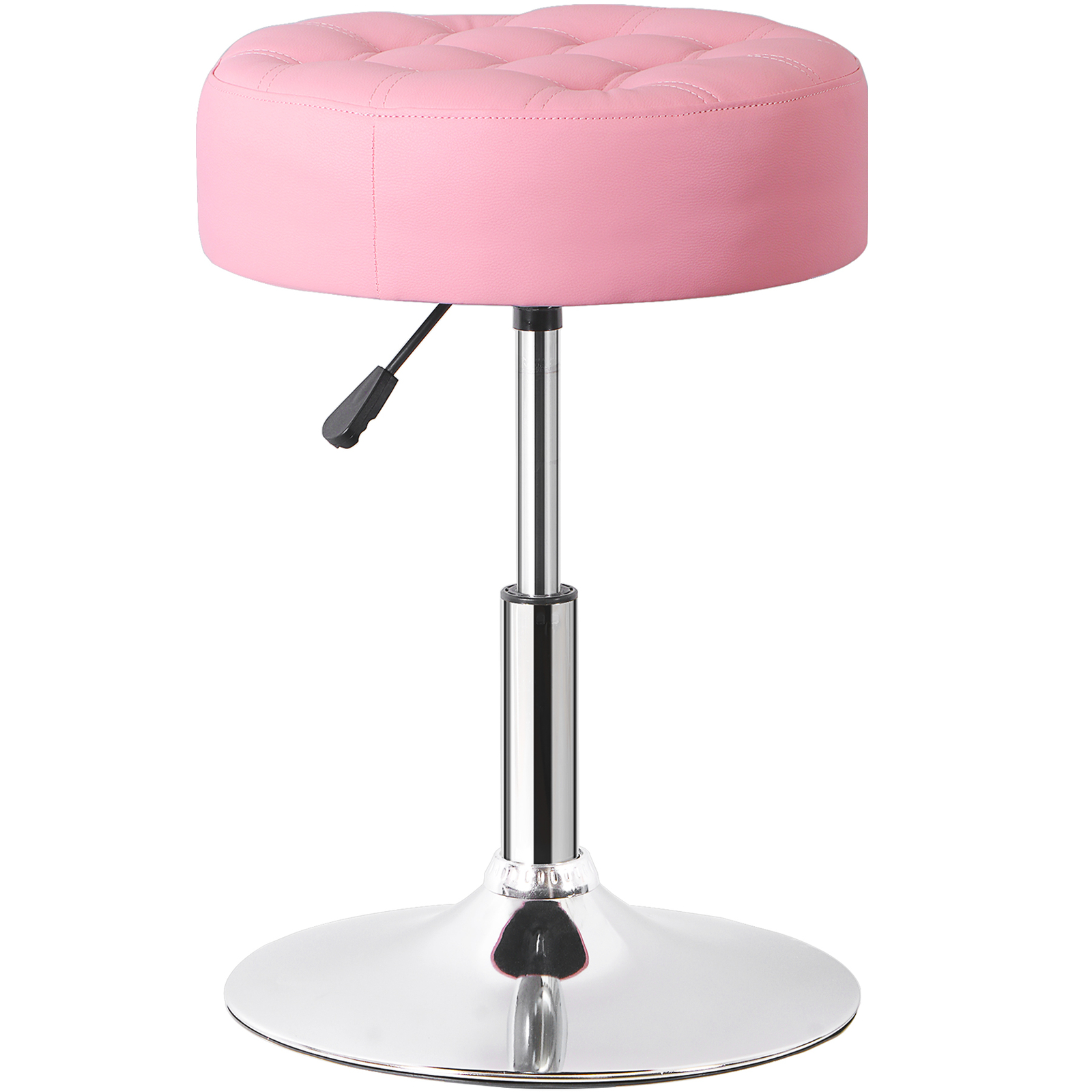 2 PCS Pink Vanity stool for Makeup Room Adjustable Height PU Leather Bar Stool