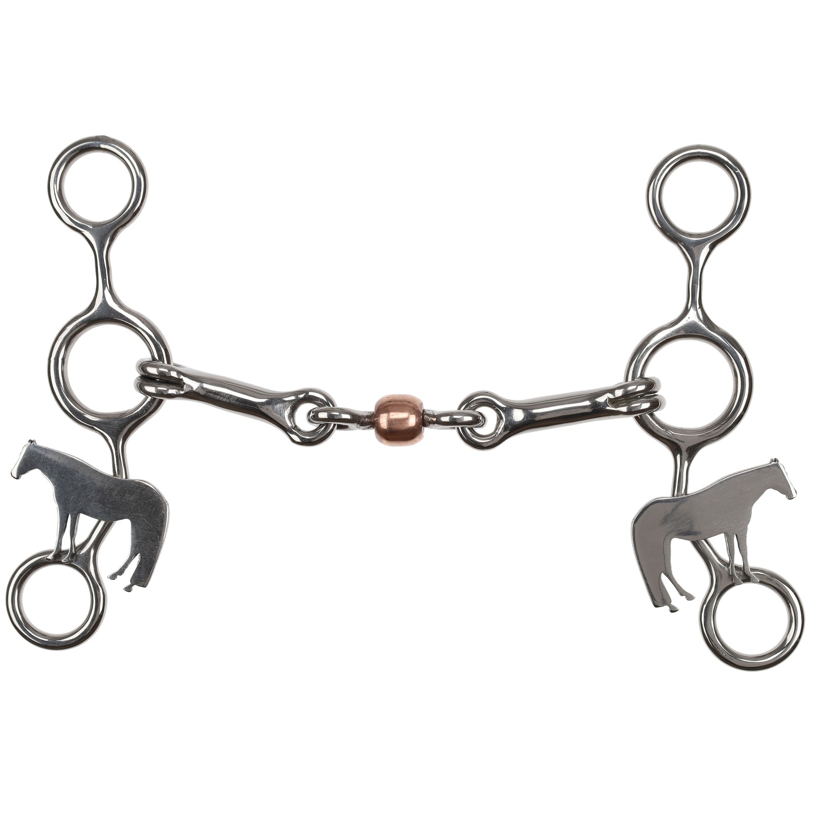 Showman Majestic Horse Stainless Steel JR Cowhorse Bit w/Dogbone & Copper Roller