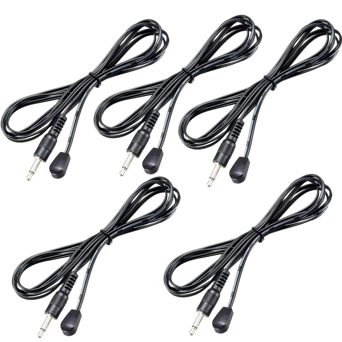 5 PCS IR Infrared Emitter Extension Cable 1.5m 45 Degree 3.5mm Jack Red