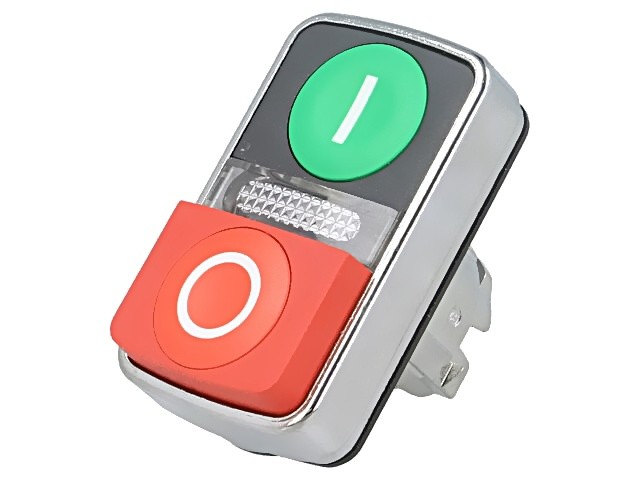 ZB4BW7L3741 Switch: Double 22mm Rod.Pos: 1 Red/Green Bel.Color: White CUT