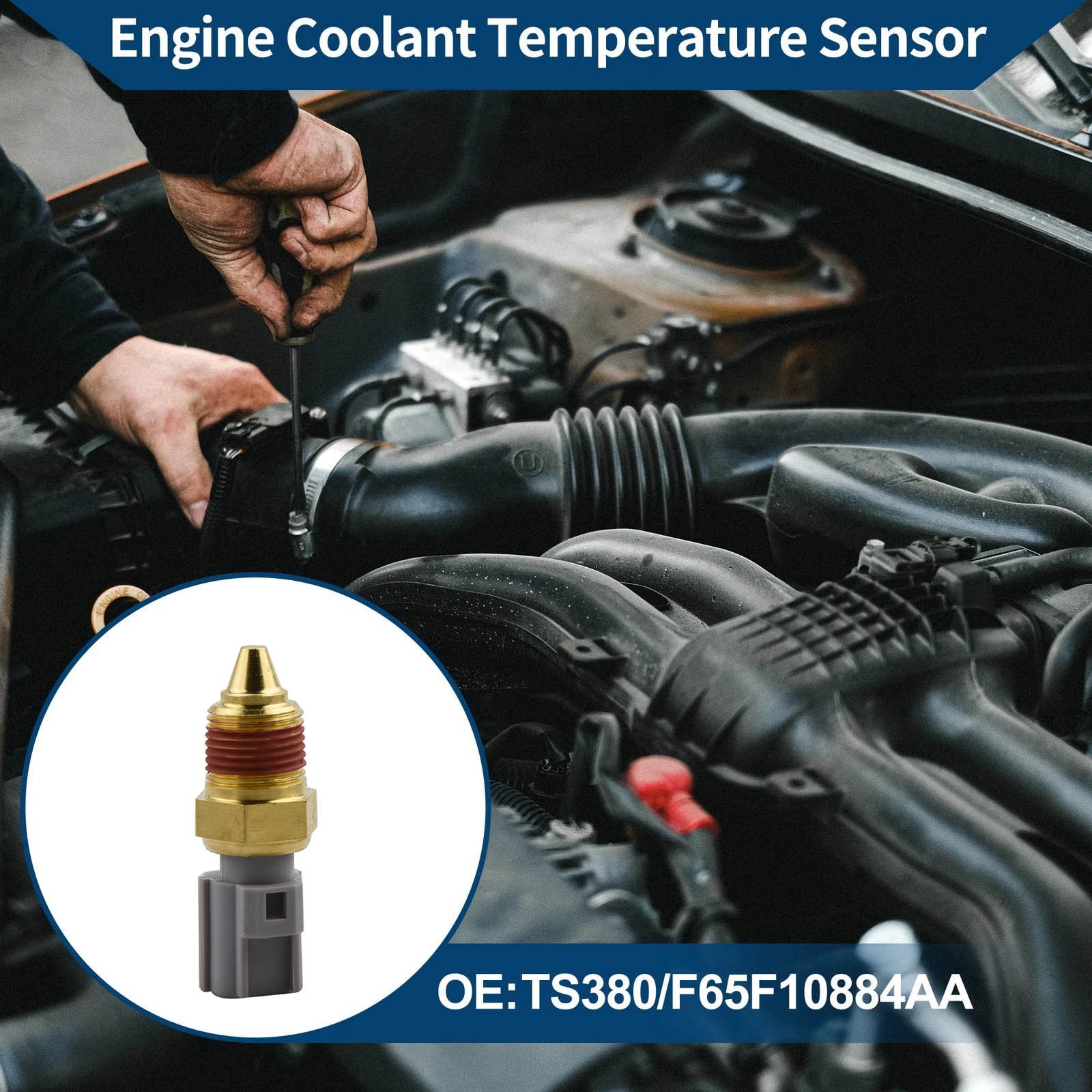 F65Z-10884-AA Engine Coolant Sensor Replacement for Ford E-150 E-250 E-350