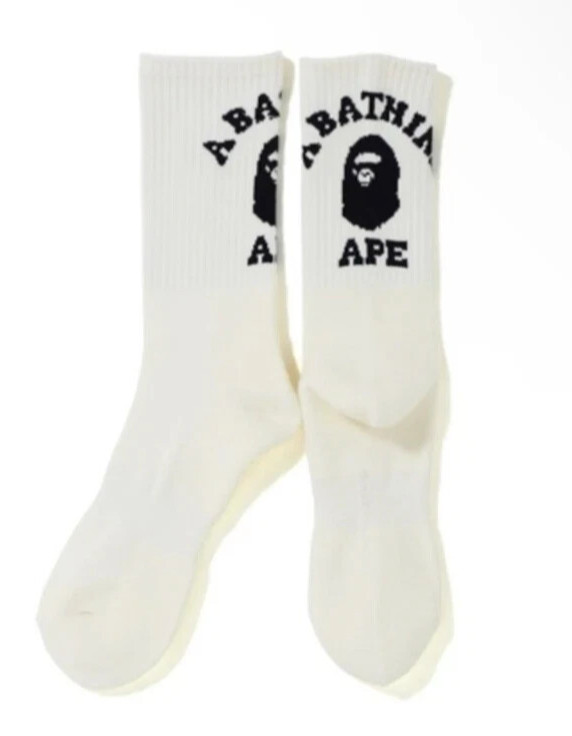 BAPE A Bathing Ape Crew Socks  Black White