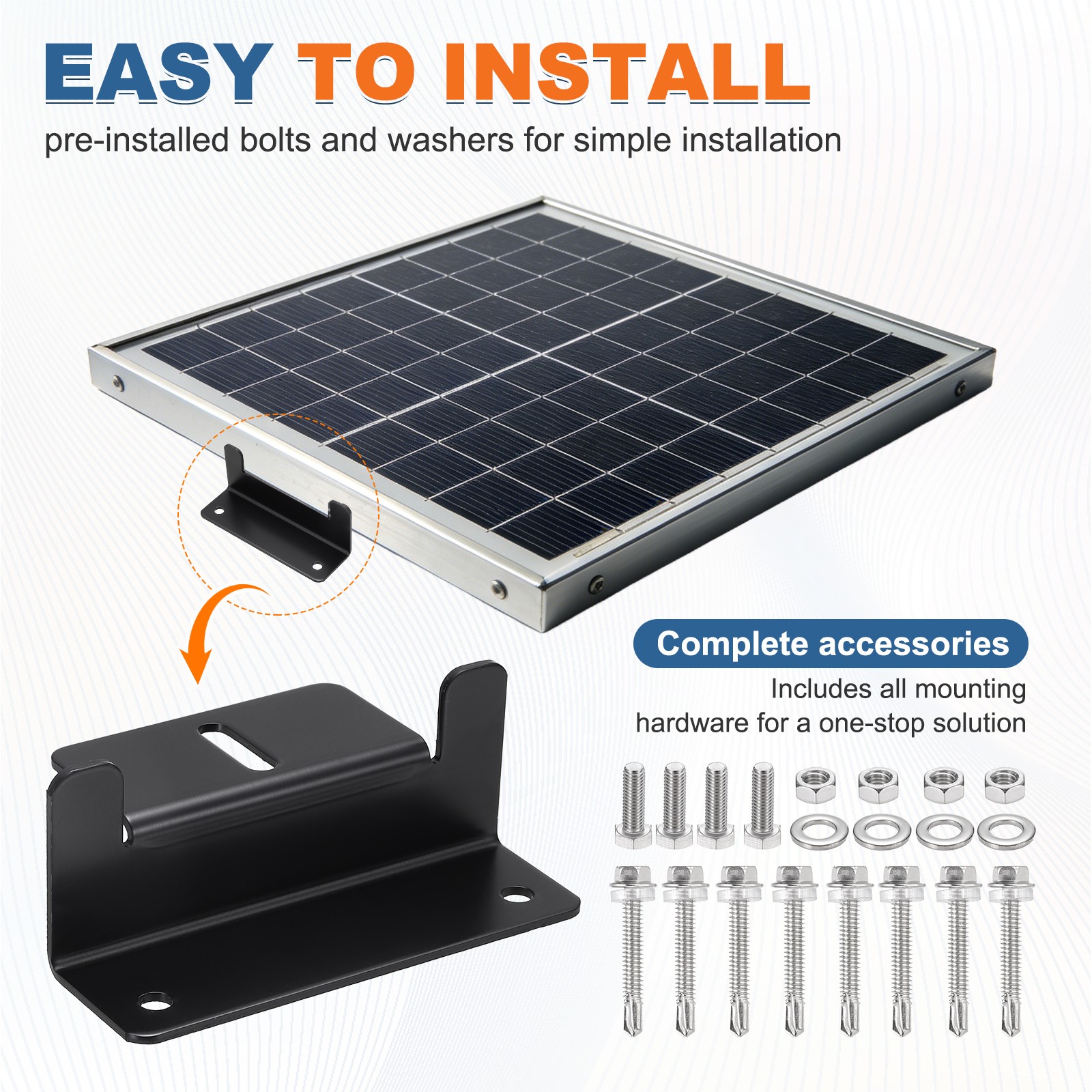 4 Set Solar Panel Mounting Brackets, Solar Panel Z Bracket with Screws, Black