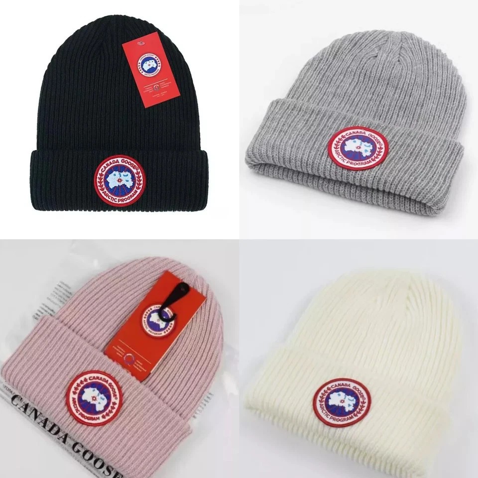 Genuine Canada Goose Men's Black Beanie - Warm Winter Cuffed Knit Hat