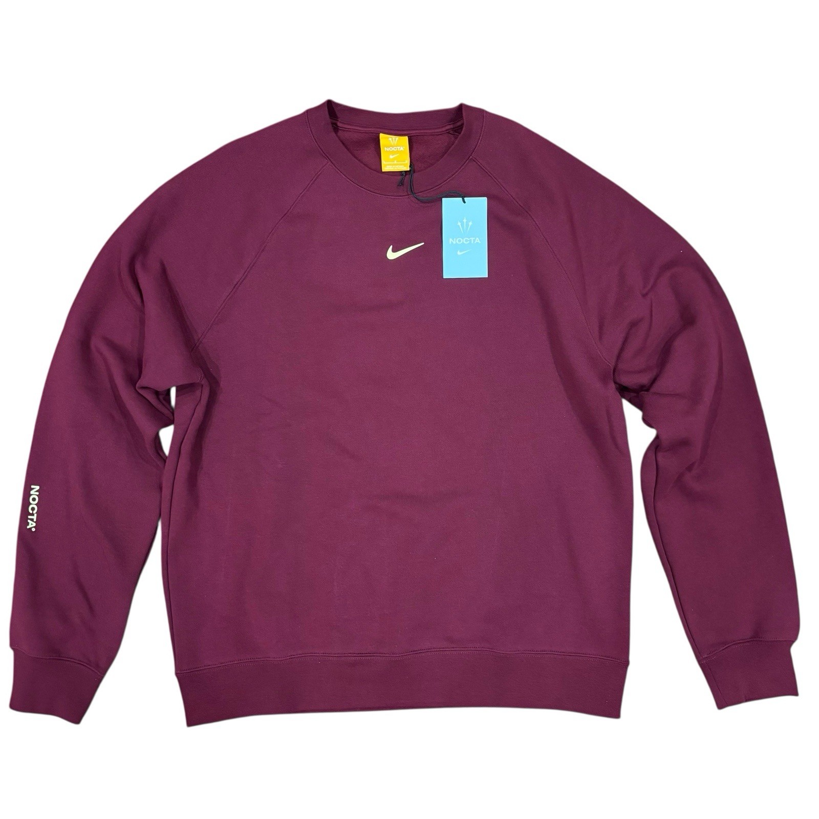 Nike NOCTA Drake Maroon Red Crewneck Sweatshirt, Size Small FN8160-638
