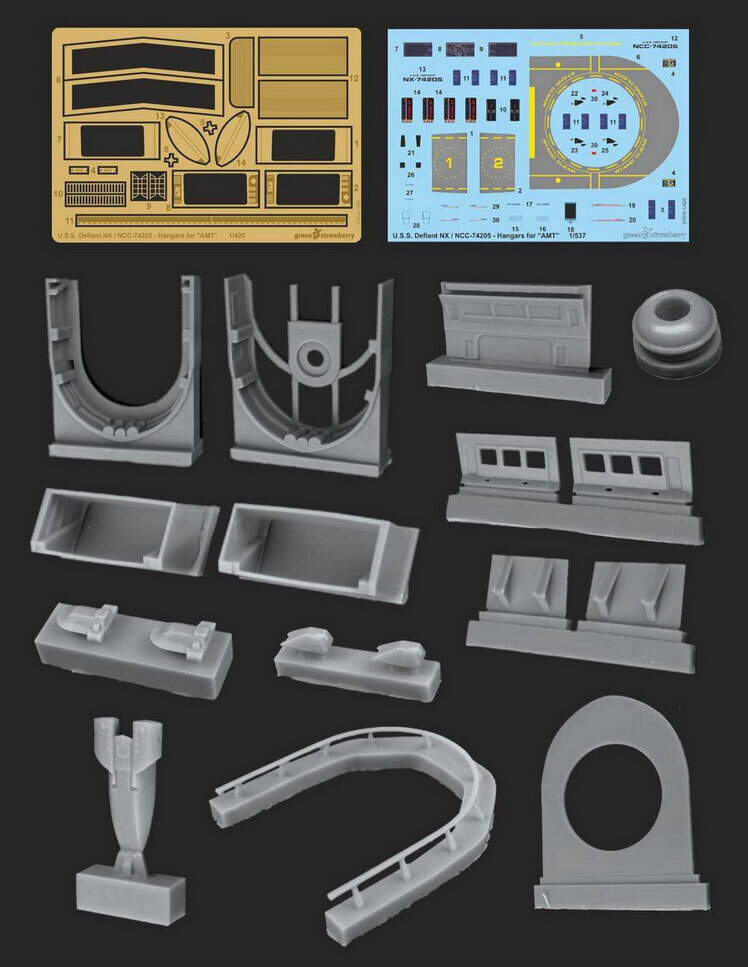 1/420 USS Defiant NX / NCC-74205 Hangars for AMT kits [STAR TREK]