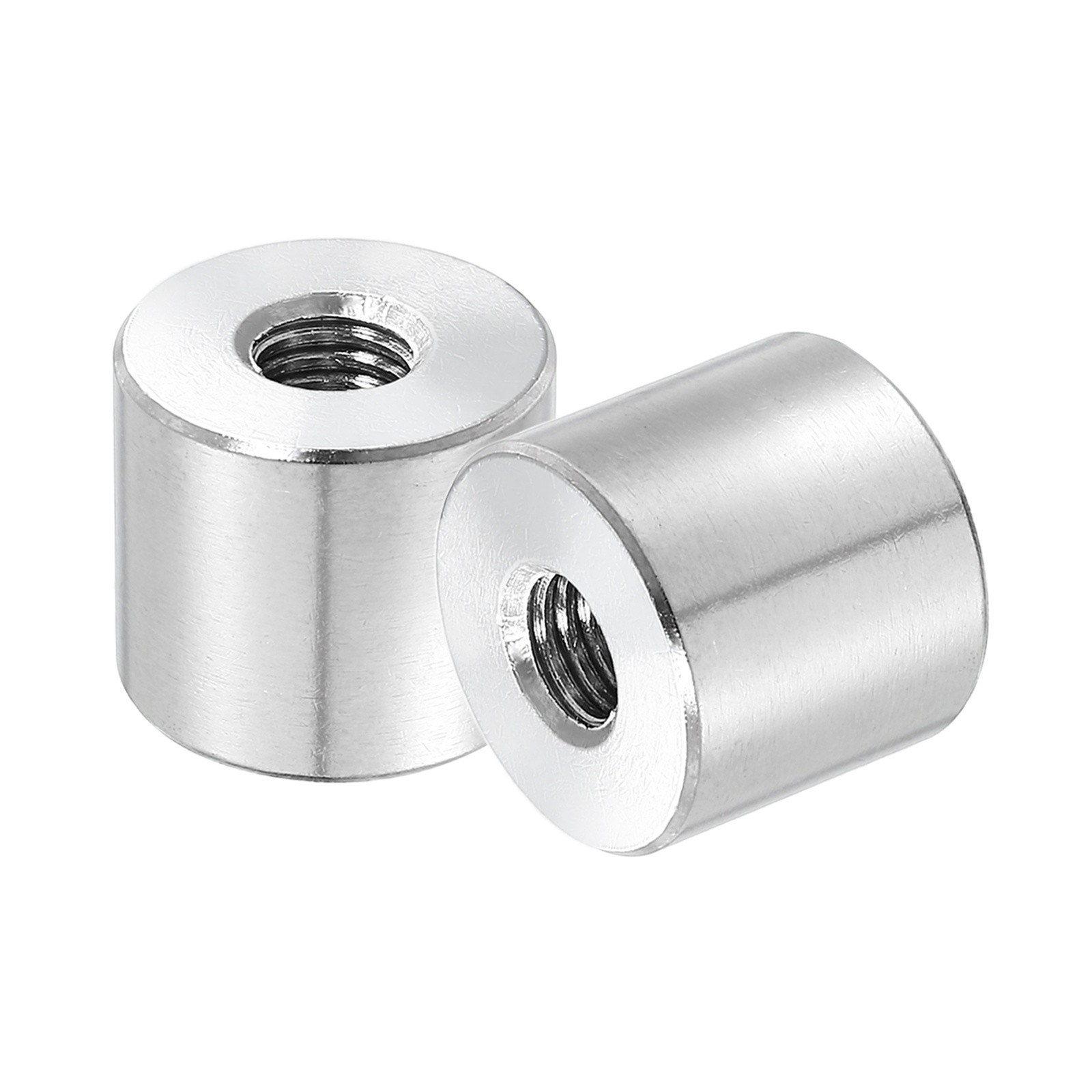 2Pcs 304 Stainless Steel M8x1.25mm Round Coupling Nuts, 0.79x0.59"(ODxH)