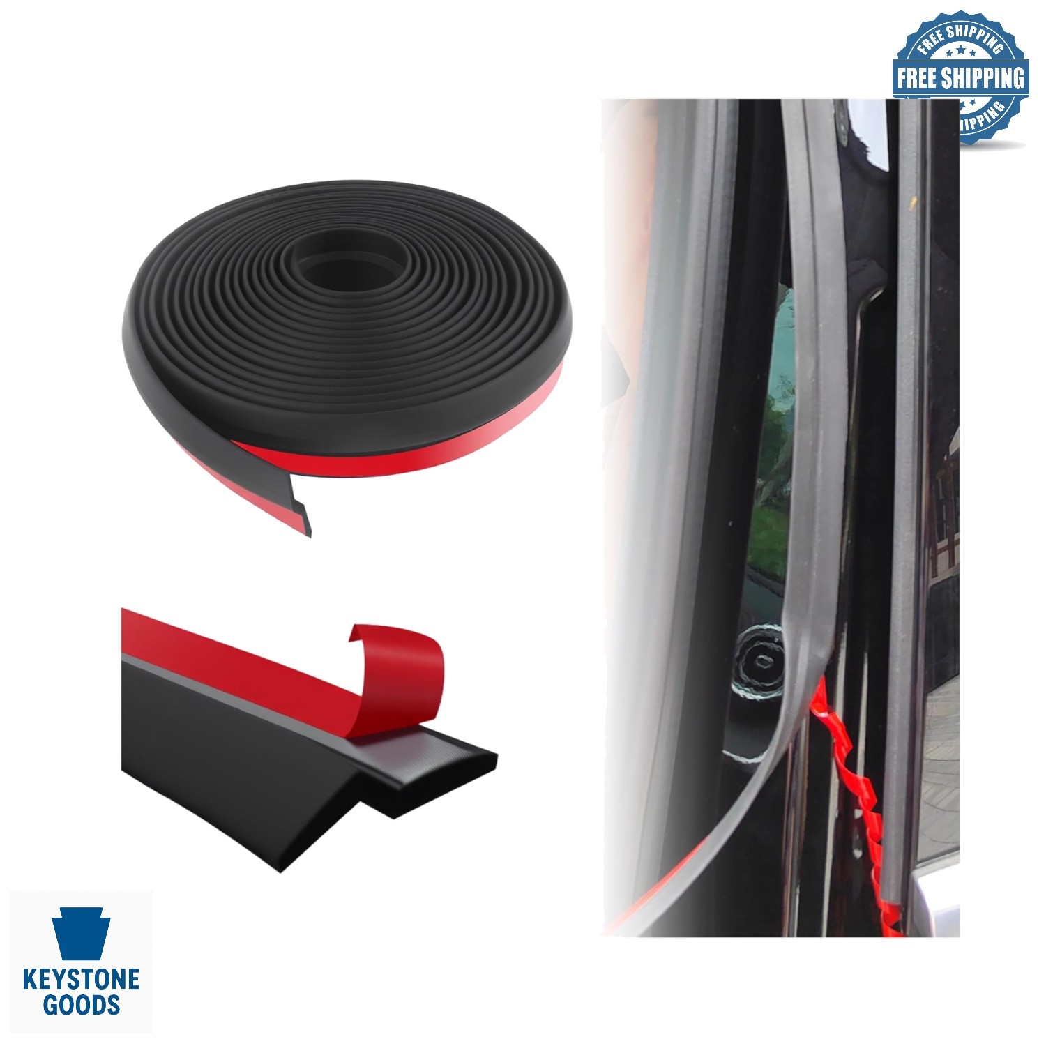 13Ft Universal Car Weather Stripping Seal for Noise & Dust Reduction