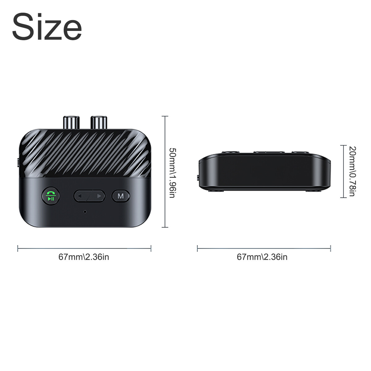 USB Bluetooth 5.3 Transmitter Receiver Wireless AUX to 2RCA Stereo Audio Adapter