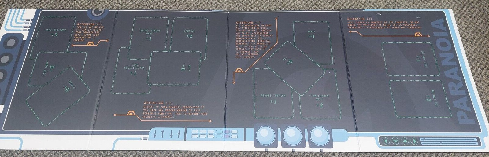 Paranoia - Interactive Screen - Game Master Screen - Mongoose RPG