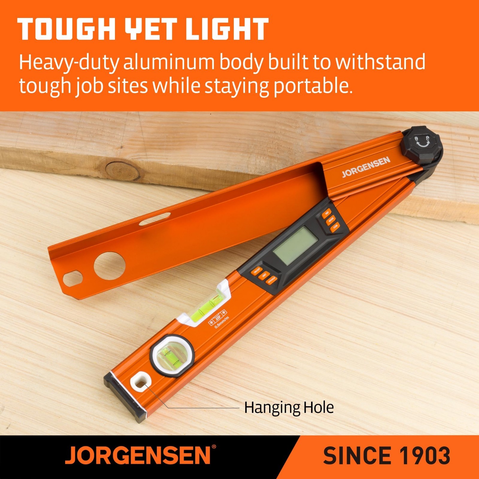 Digital Angle Finder Tool - Multi-Angle Protractor with Backlit LCD & Level Bubb