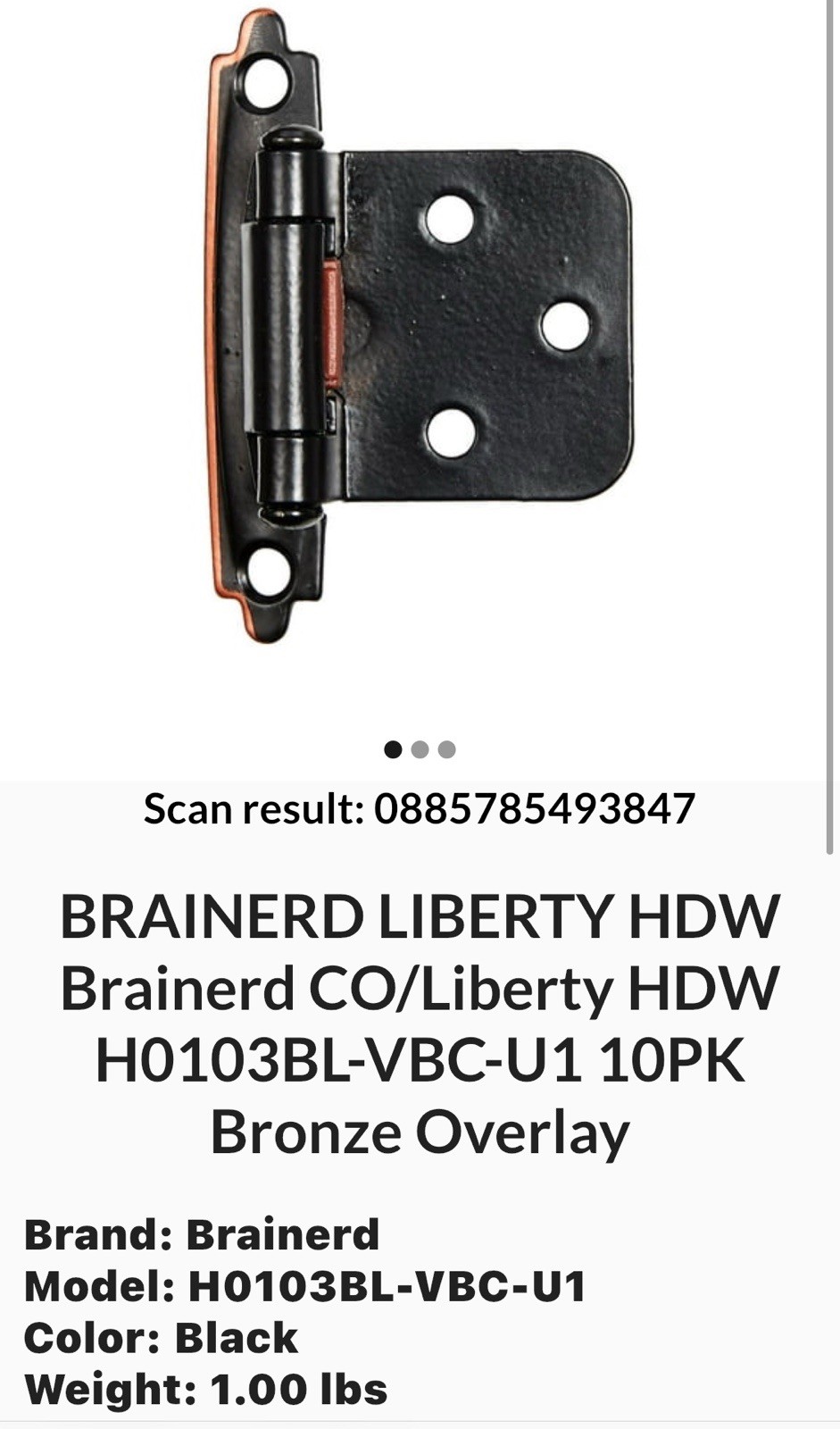 Liberty H0103BL-VBC Bronze & Copper Self Closing Overlay HInge 10 Pack(#57)