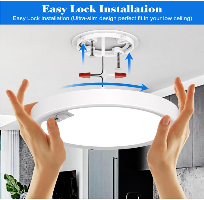 Indoor Motion Sensor Ceiling Lamp 18W LED Flush Mount Light for Hallway Closet