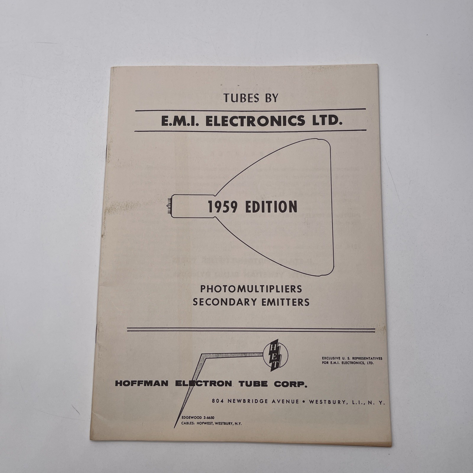 Tubes By E.M.I. Electronics LTD Photomultipliers 1959 Edition