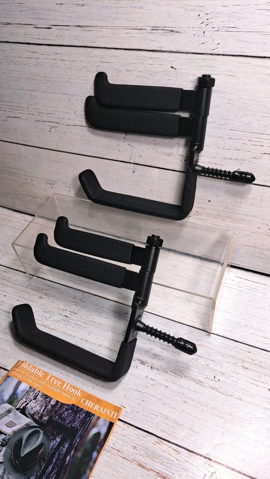 Tree Stand Bow Hook with Dual Rotating Arms and J-Hook, Stable and Sturdy Tree