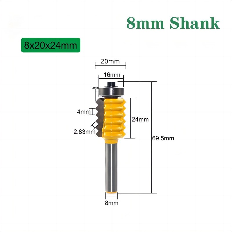 Advanced 8mm Shank Finger Joint Glue Raised panel V joint Router Bit Tenon