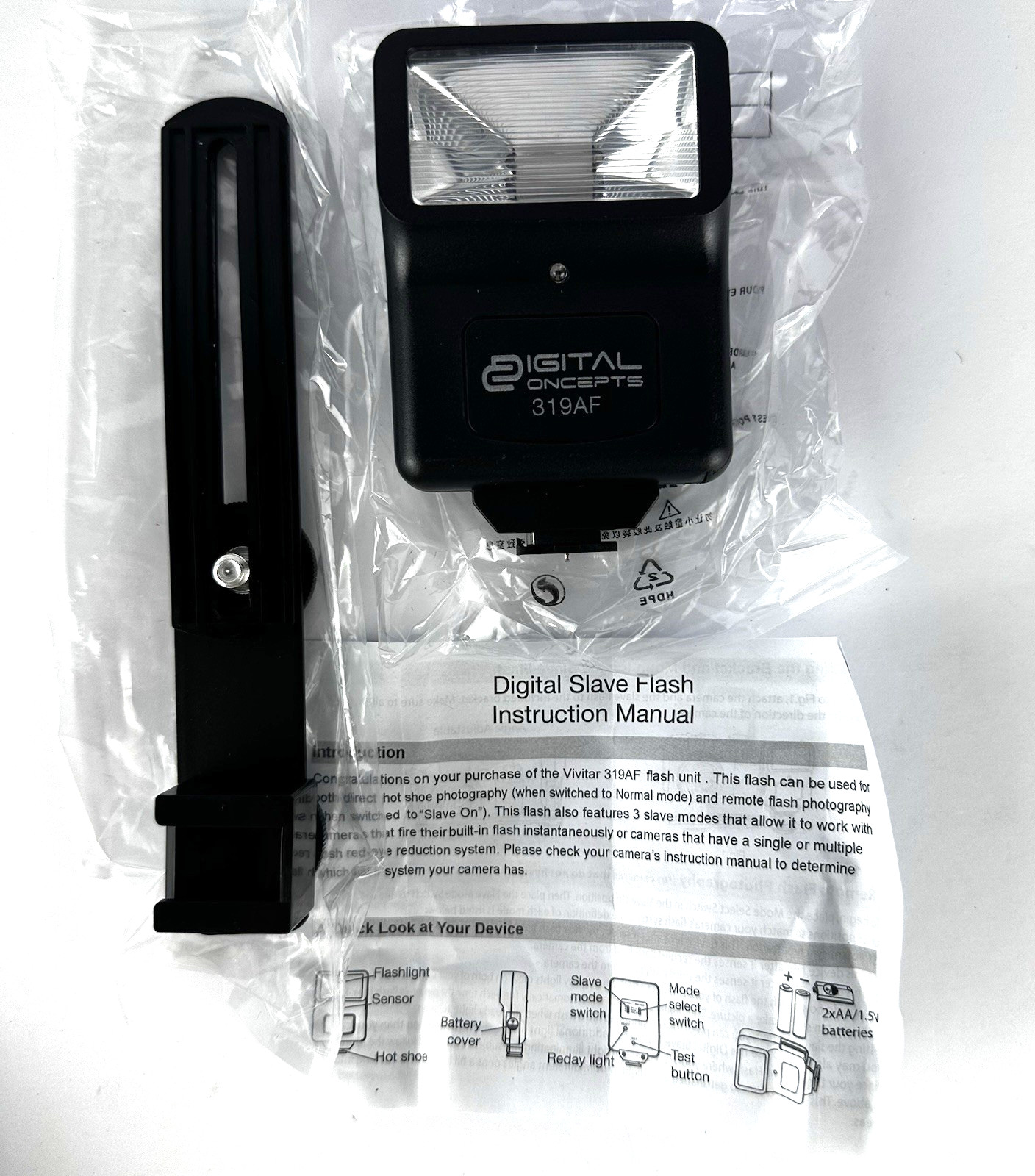 Vivitar Digital Concepts Digital Slave Flash 319AF Hot Shoe Bracket NIB