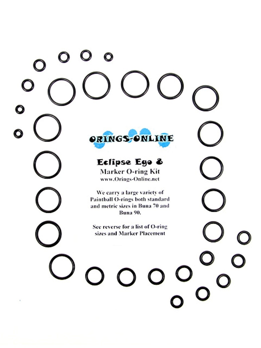 Planet Eclipse Ego 8  Paintball Marker O-ring Oring Kit 2 rebuilds - Aftermarket