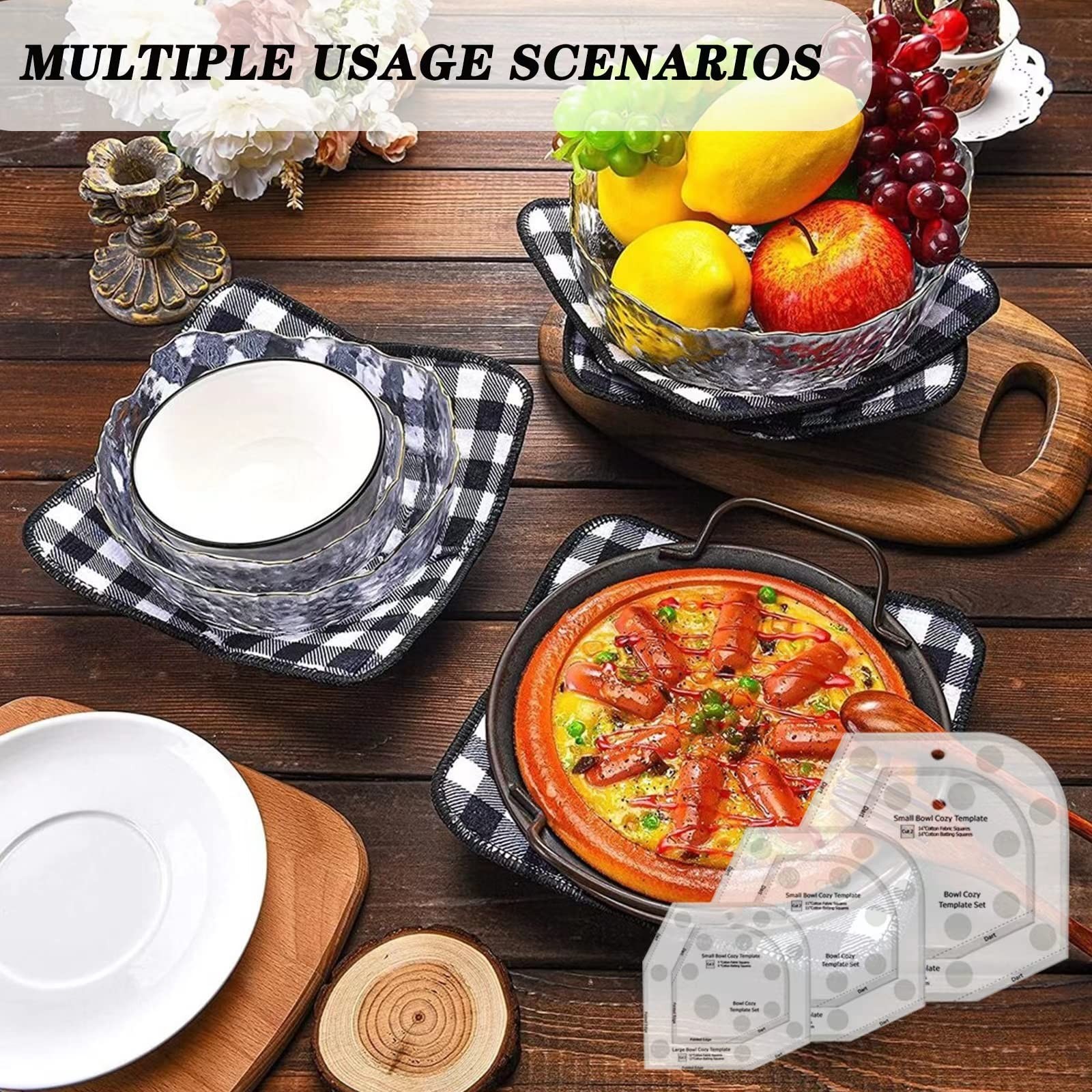 GAZETSZ Bowl Cozy Template 3 Sizes, Sewing Patterns without rotary cutter