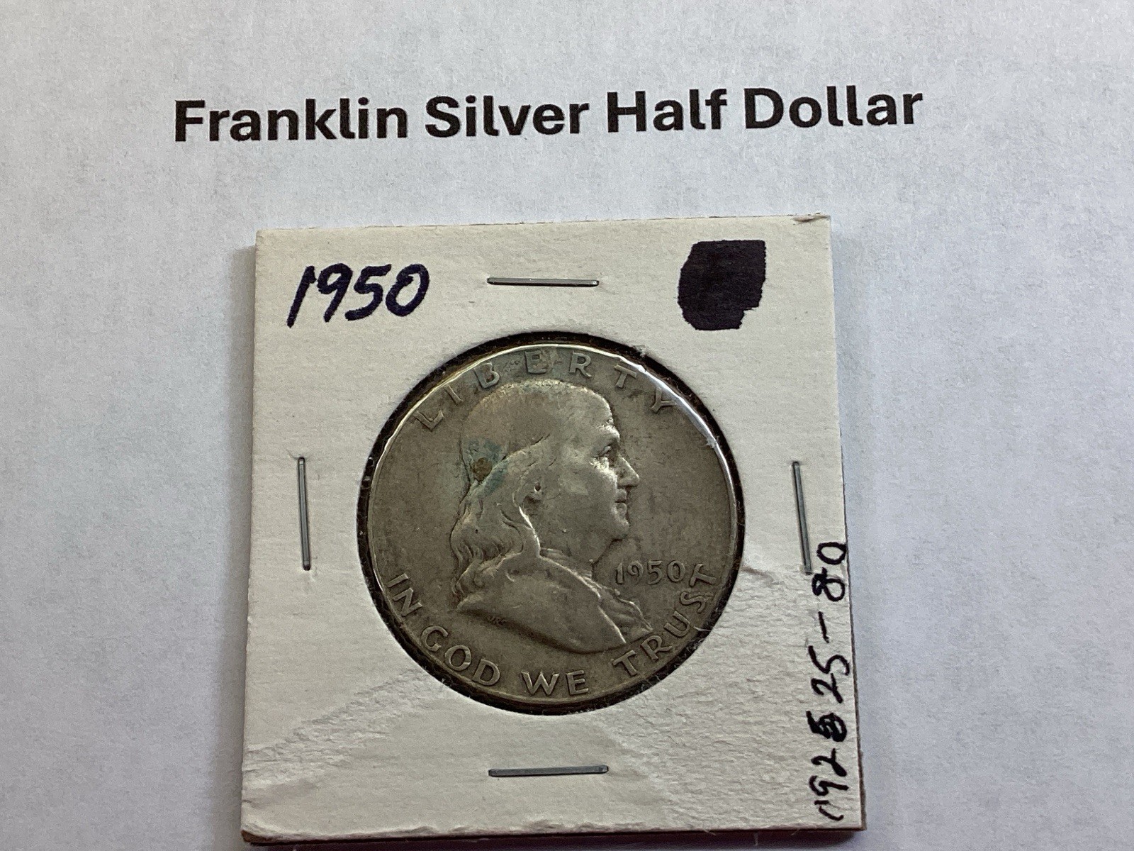 1950 Franklin 90% Silver Half-Dollar 092525 80te