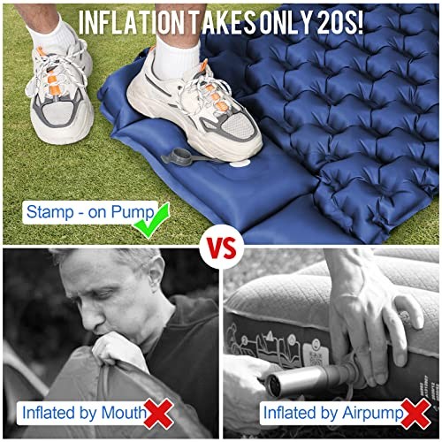 Blue Ultralight Inflatable Sleeping Pad—Bold-In Blue—Camping Sleeping Pad