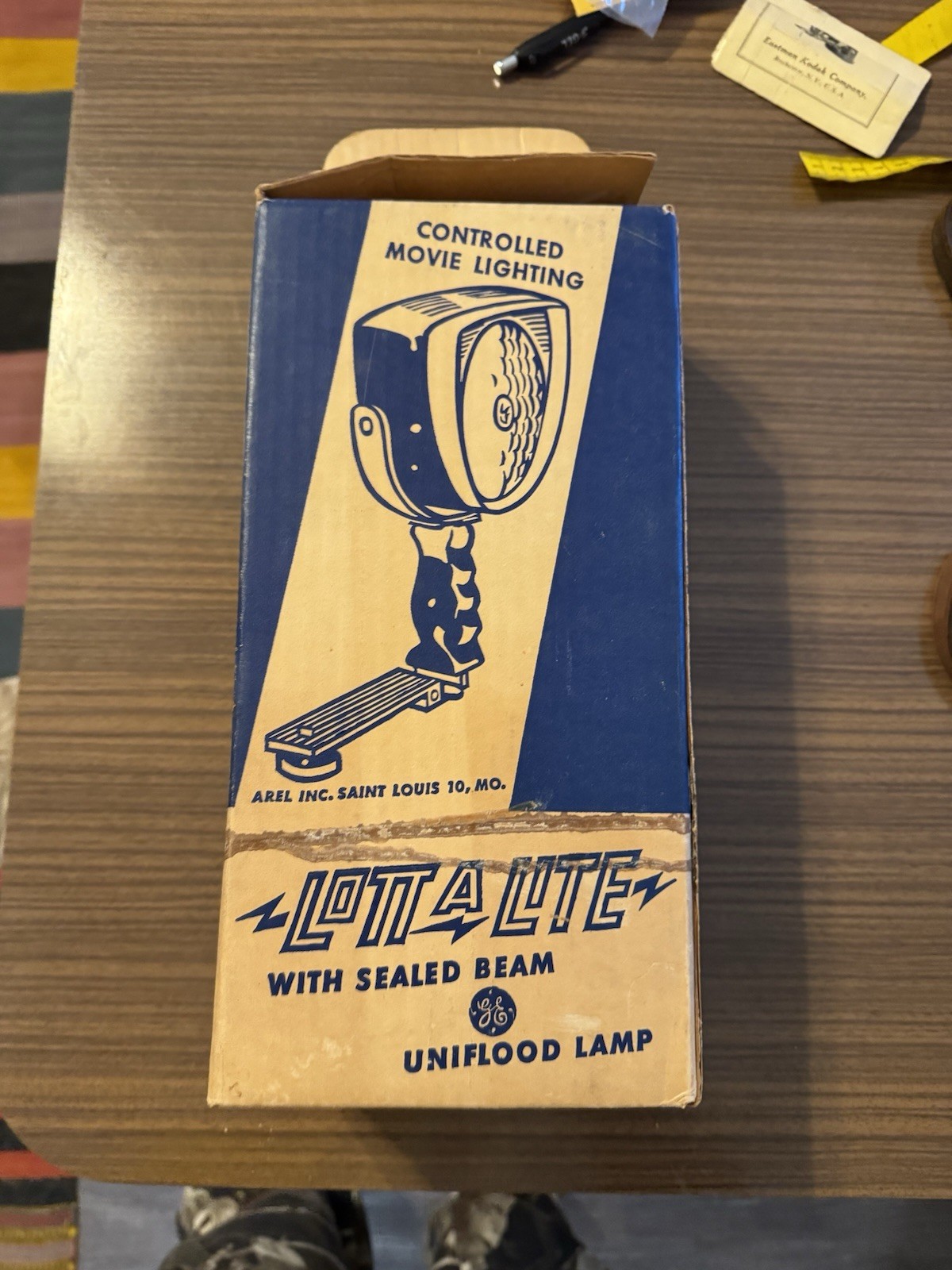 Vintage Arel #100 Lott-A-Lite Movie Flood Lamp w/GE Uniflood Bulb *Tested-Works*