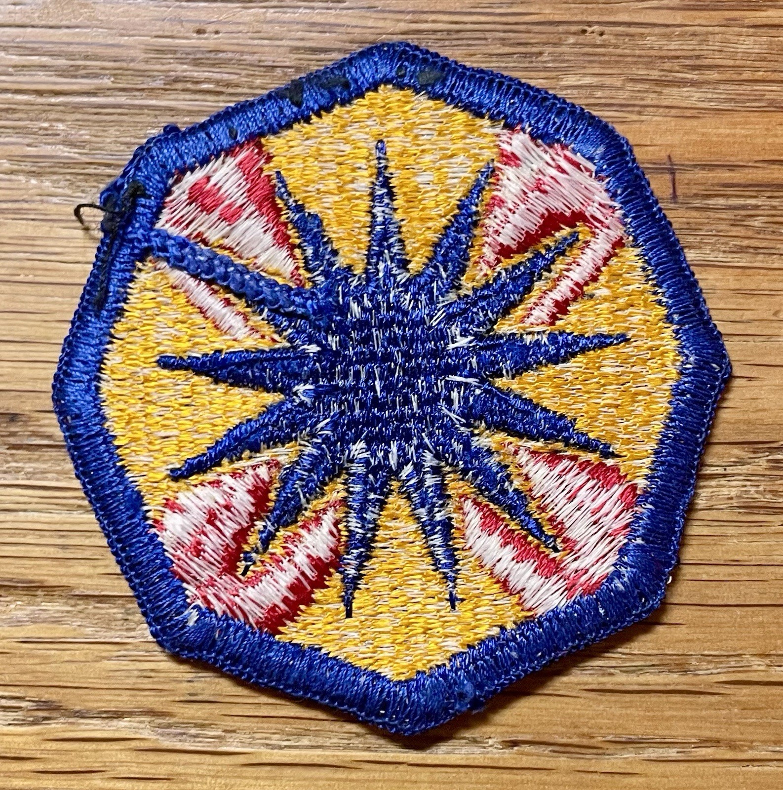ORIGINAL 1966+ US ARMY 13th SUPPORT BRIGADE PATCH - MERROWED EDGE-NO GLOW - WORN