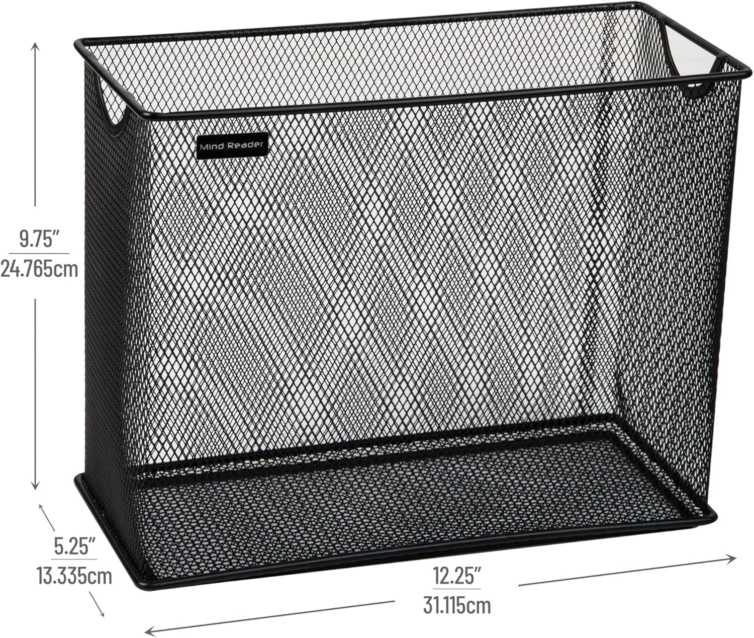 Vertical File Storage Desktop Organizer Hanging Files Office Metal Mesh 12.25"L