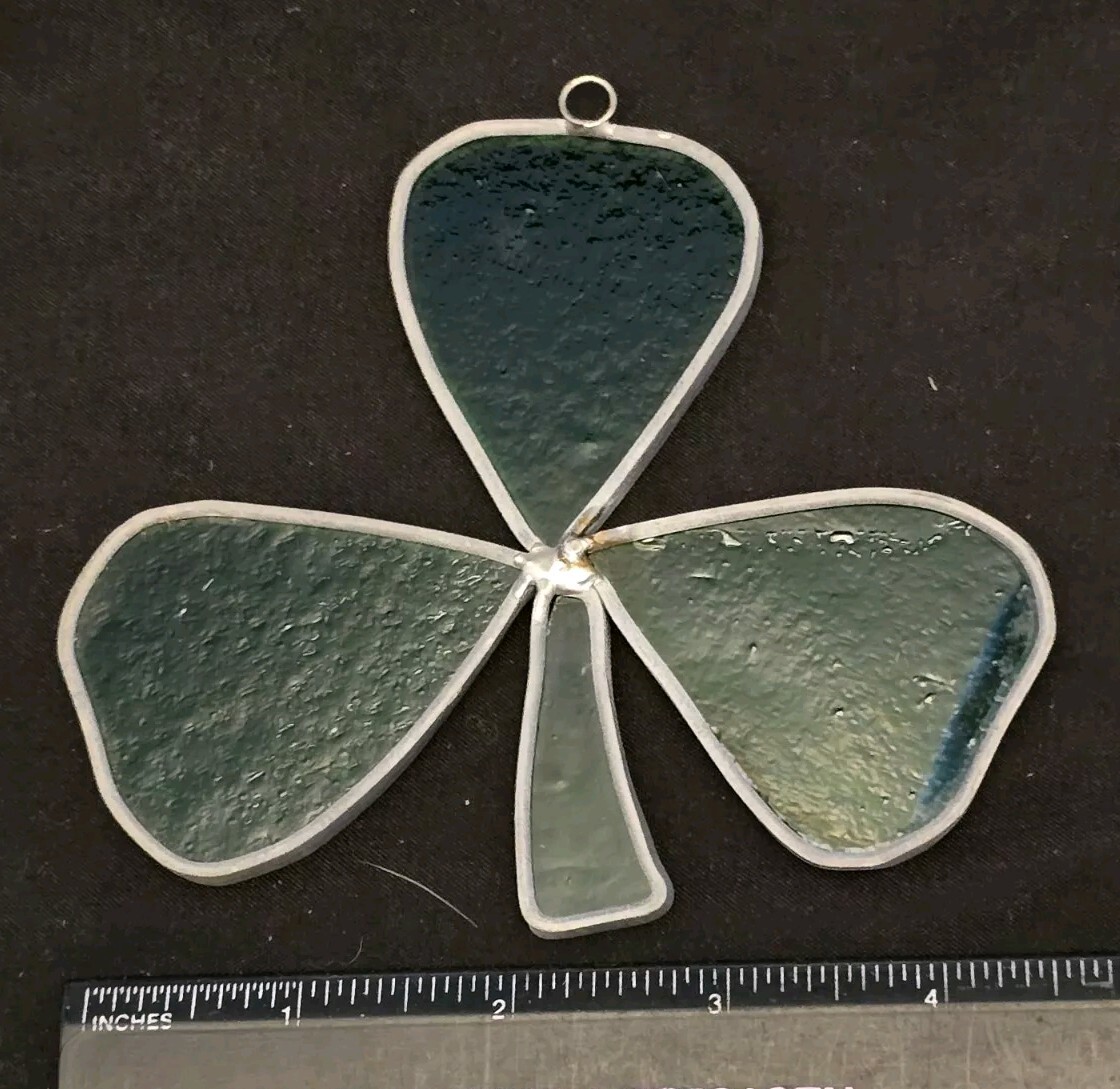 Green Shamrock Suncatcher 4" H X 4 5/8" W