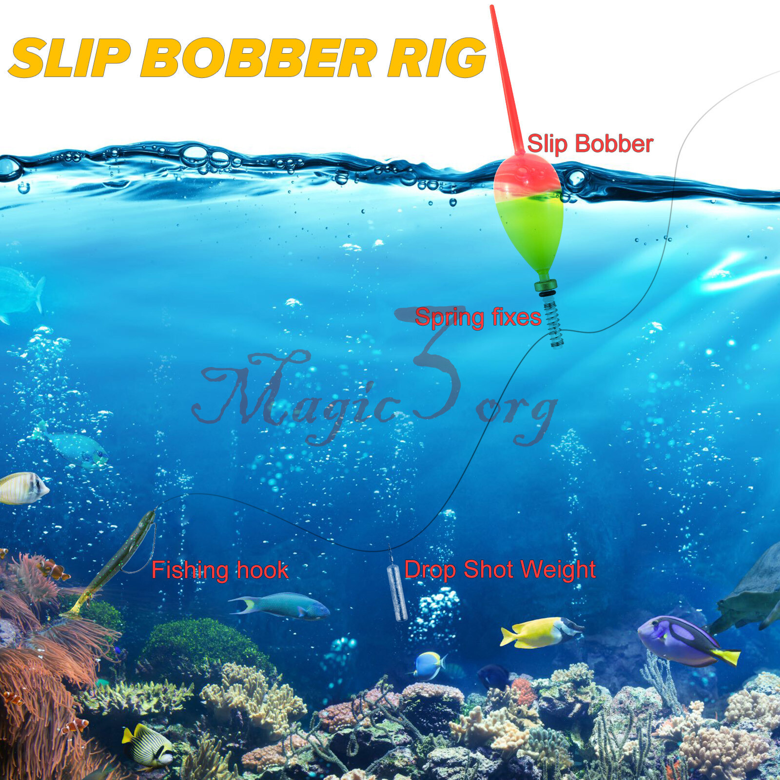 6pcs Fishing Spring Slip Bobbers Balsa Wood Stick Floats Walleyes Crappie Tackle