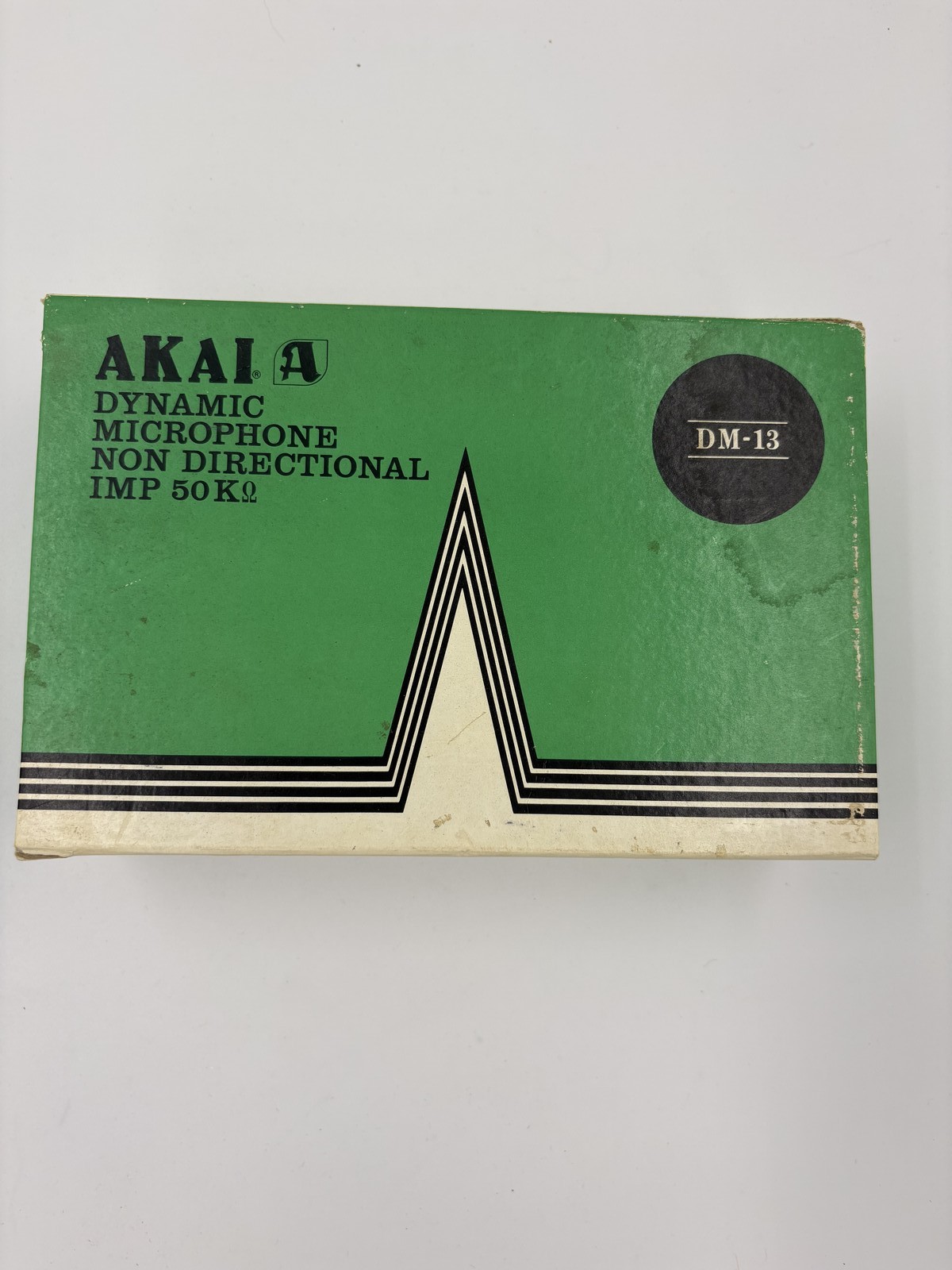 Vintage AKAI DM-13 Dynamic Microphone w/ Original Box Cable & Desk Stand