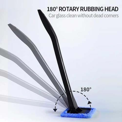 Windshield Cleaner Tool Car Window Cleaner with 6 Reusable and Washable blue