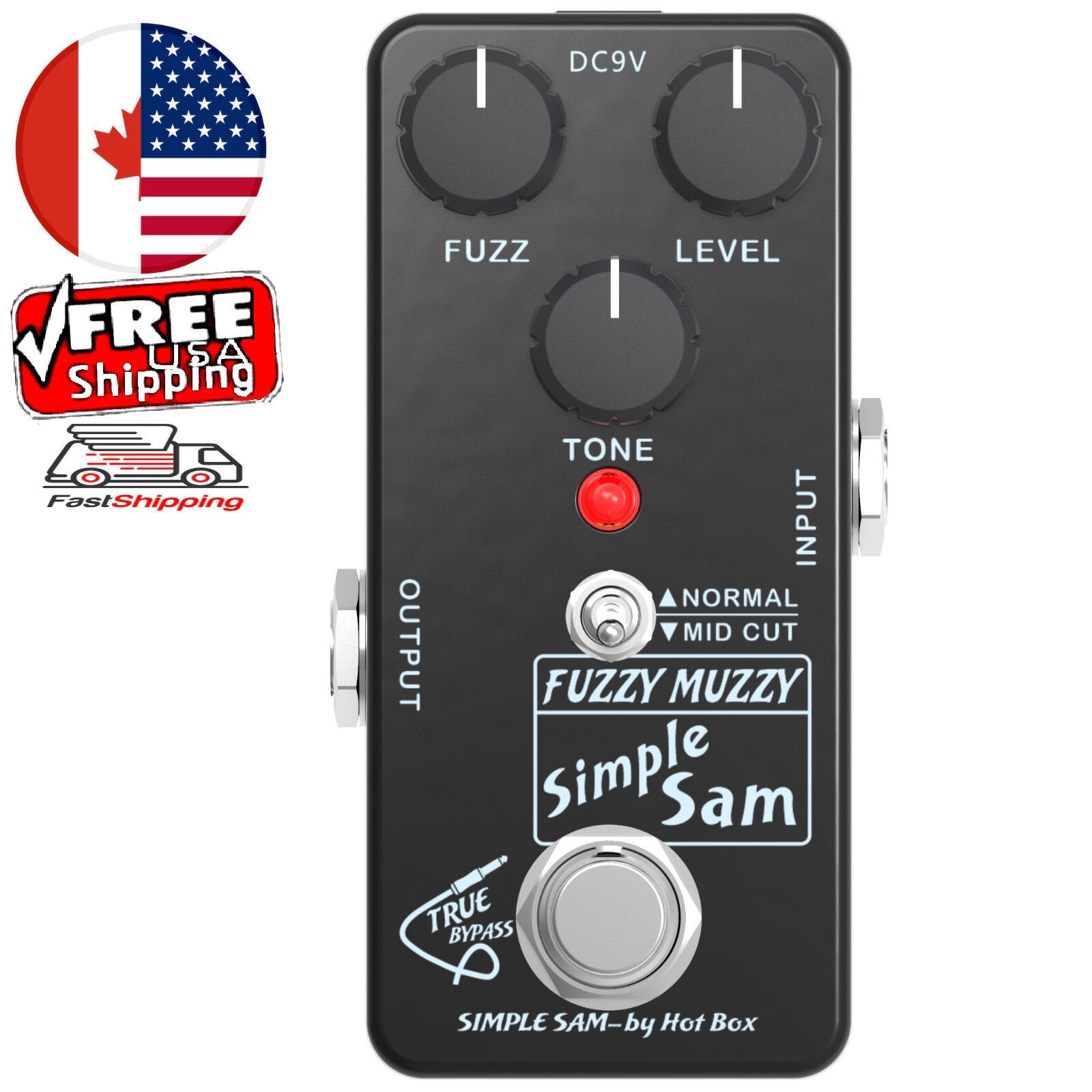 Simple Sam Fuzzy Muzzy Fuzz Guitar Effect Pedal True Bypass Astounding Tone  CA