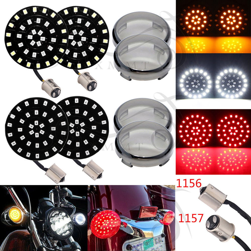 1156 1157 LED Turn Signal Light Insert W/Lens For Harley Dyna Sportster 883 1200