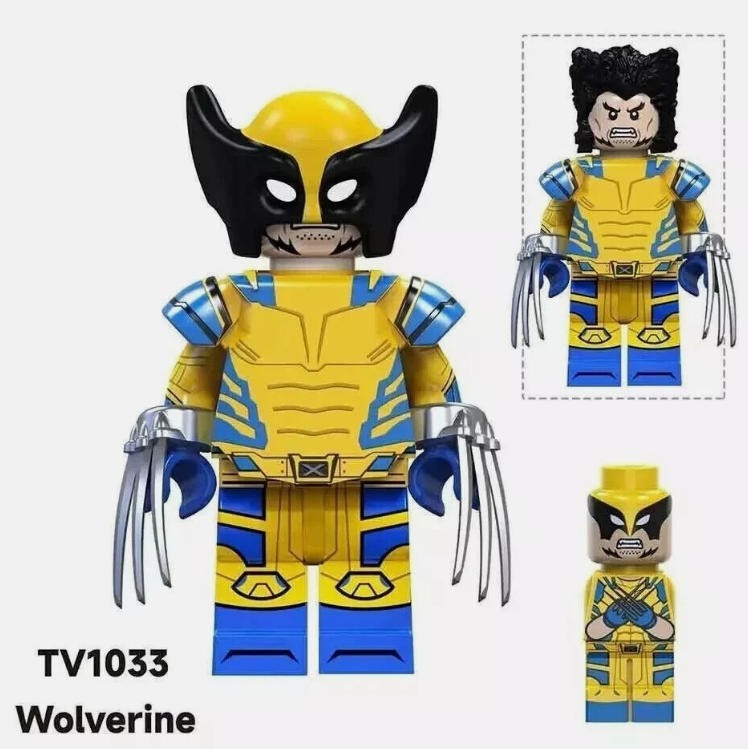 Doll Custom block toy 2PCS Minifigure Deadpool Wolverine Building