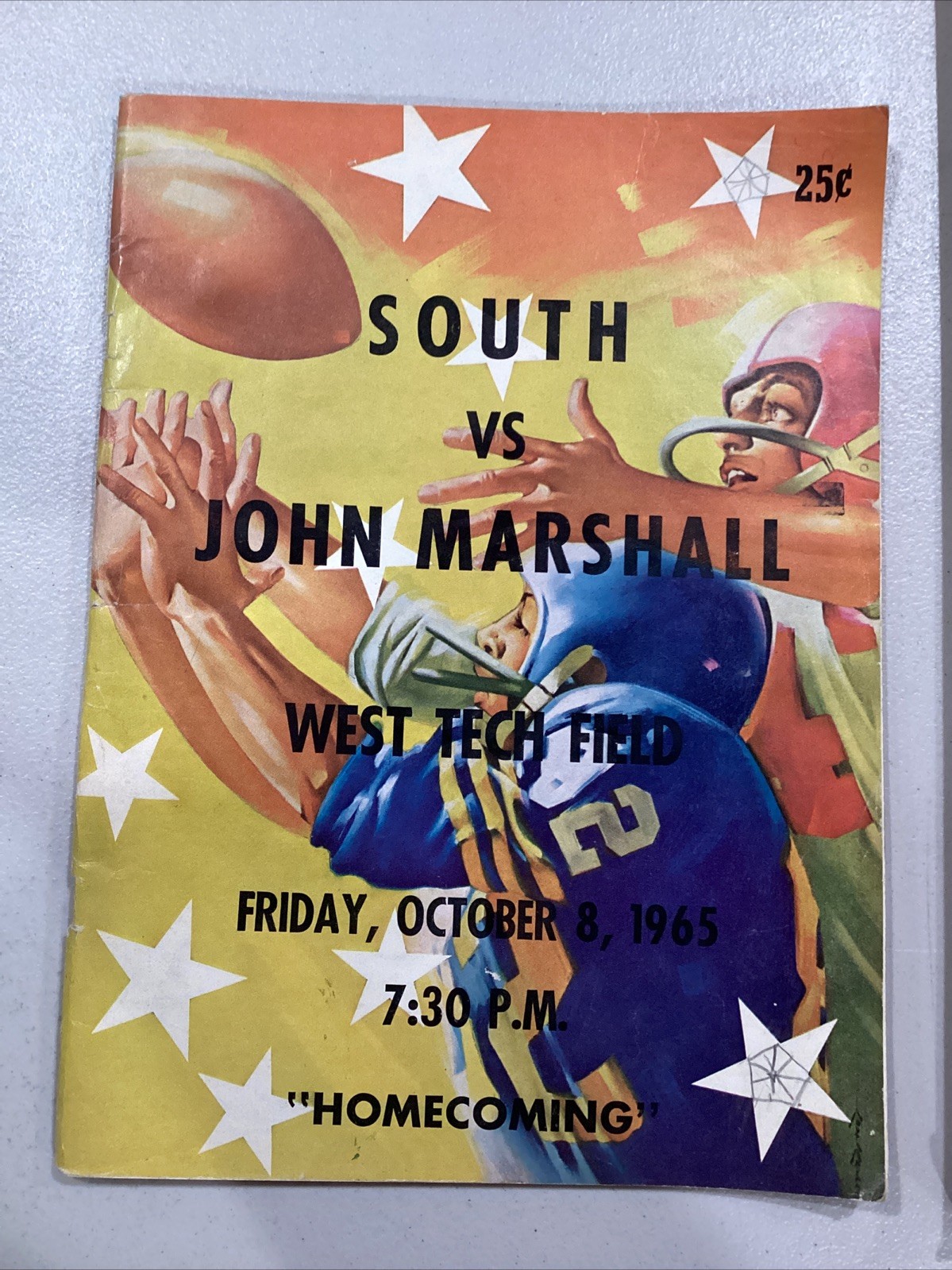 1965 Oct 8 South v John Marshall West Tech Field Cleveland HS Football Program