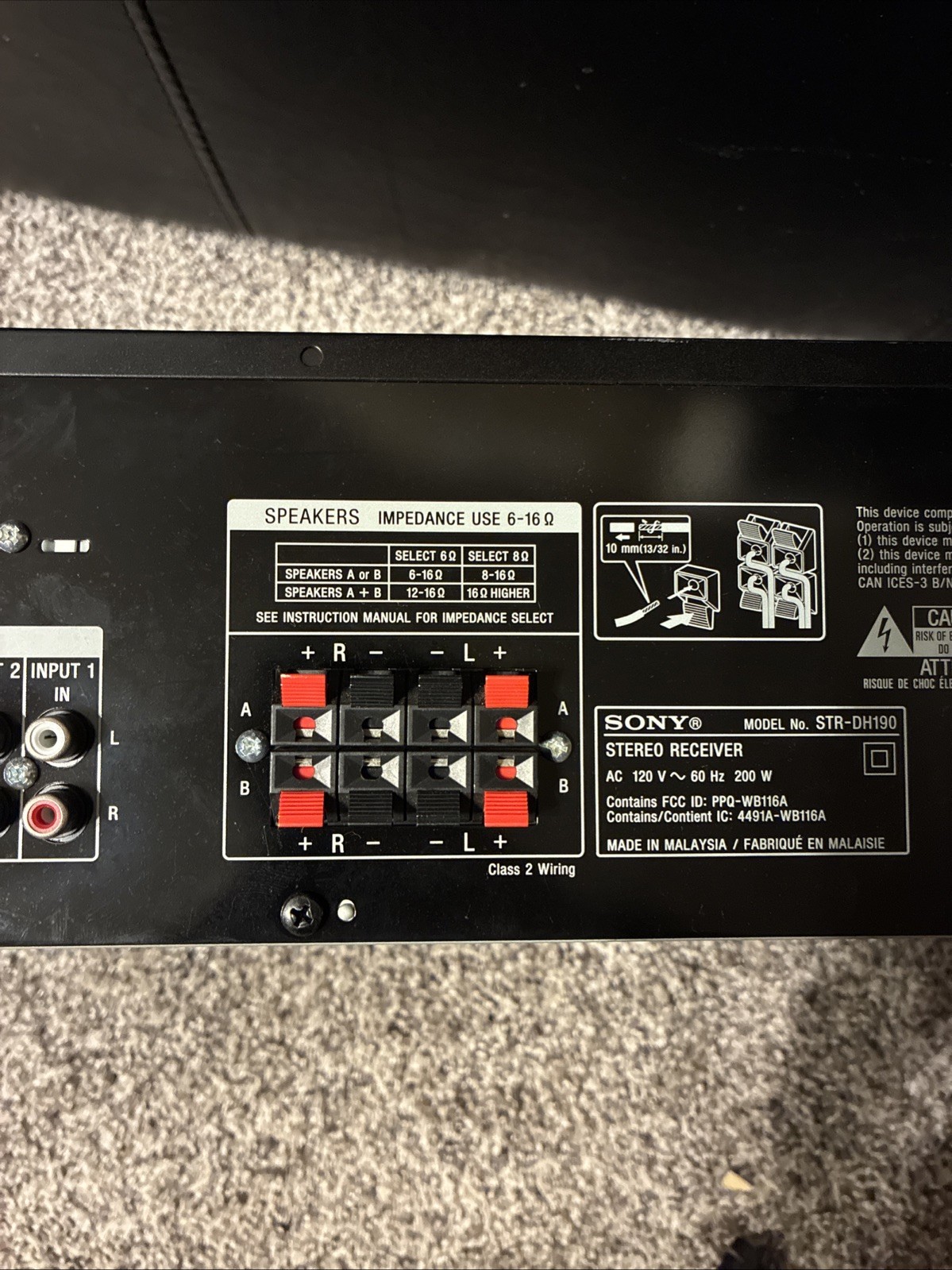 Sony STRDH190 Bundle Stereo Receiver - Black W/ Remote UNTESTED PARTS ONLY